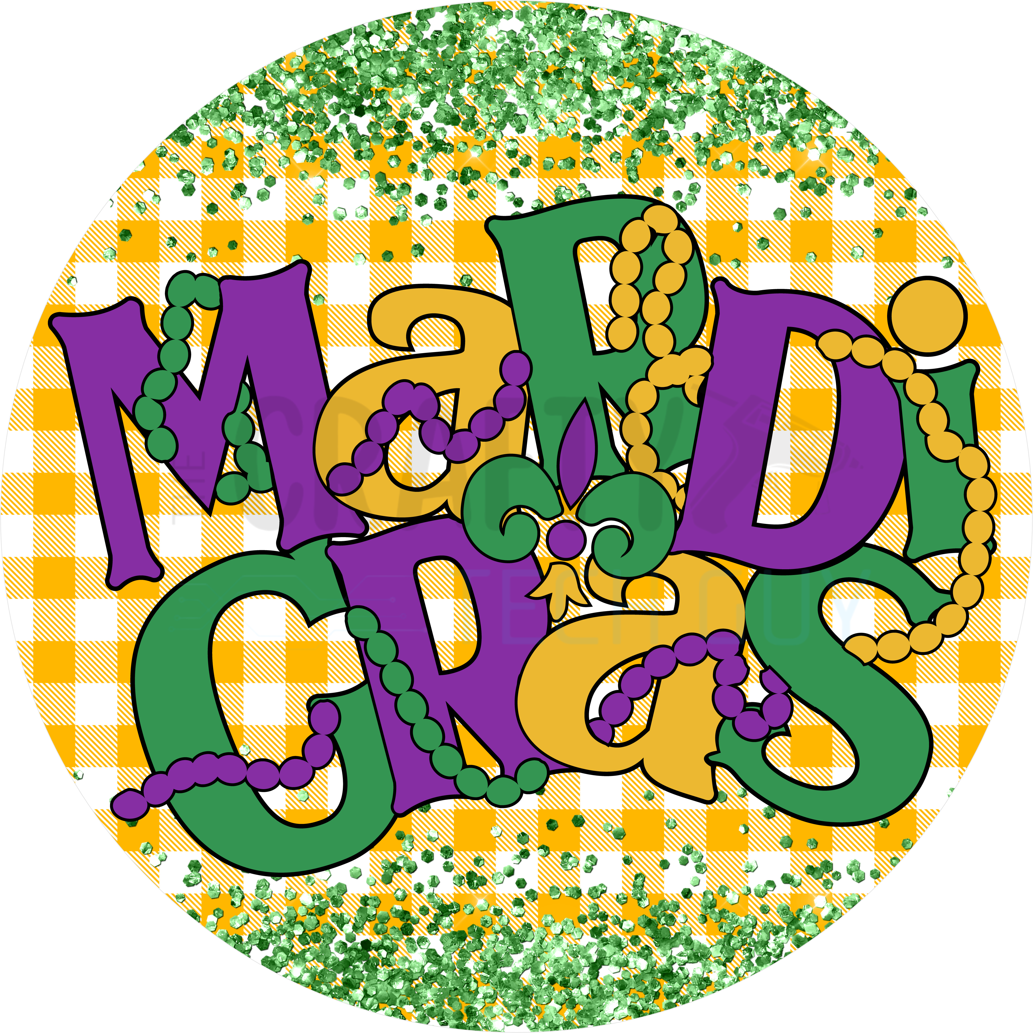 Glitter Mardi Gras Sign – Purple Green Gold