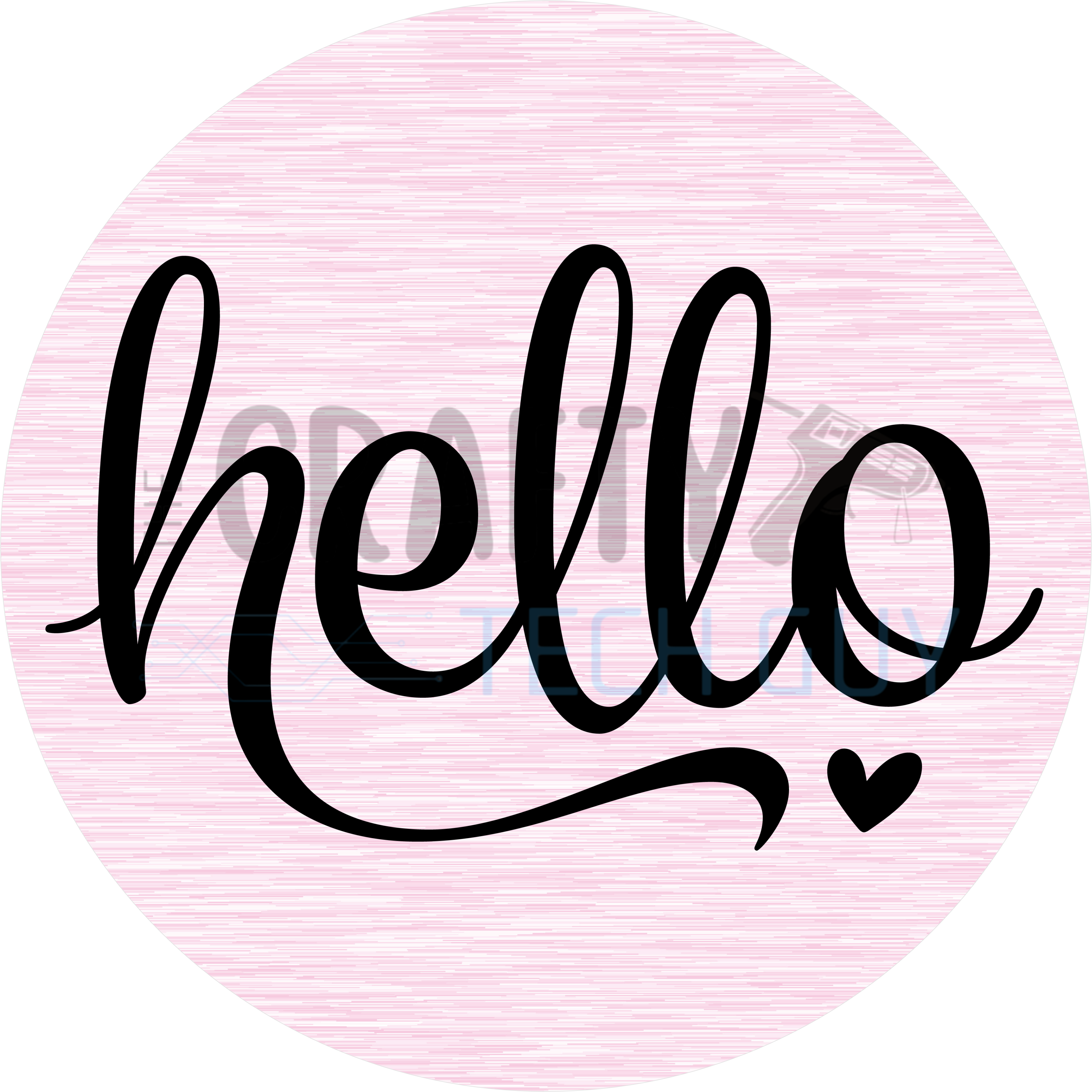 Simple Hello Round Door Sign – Pink Home Accent Sign