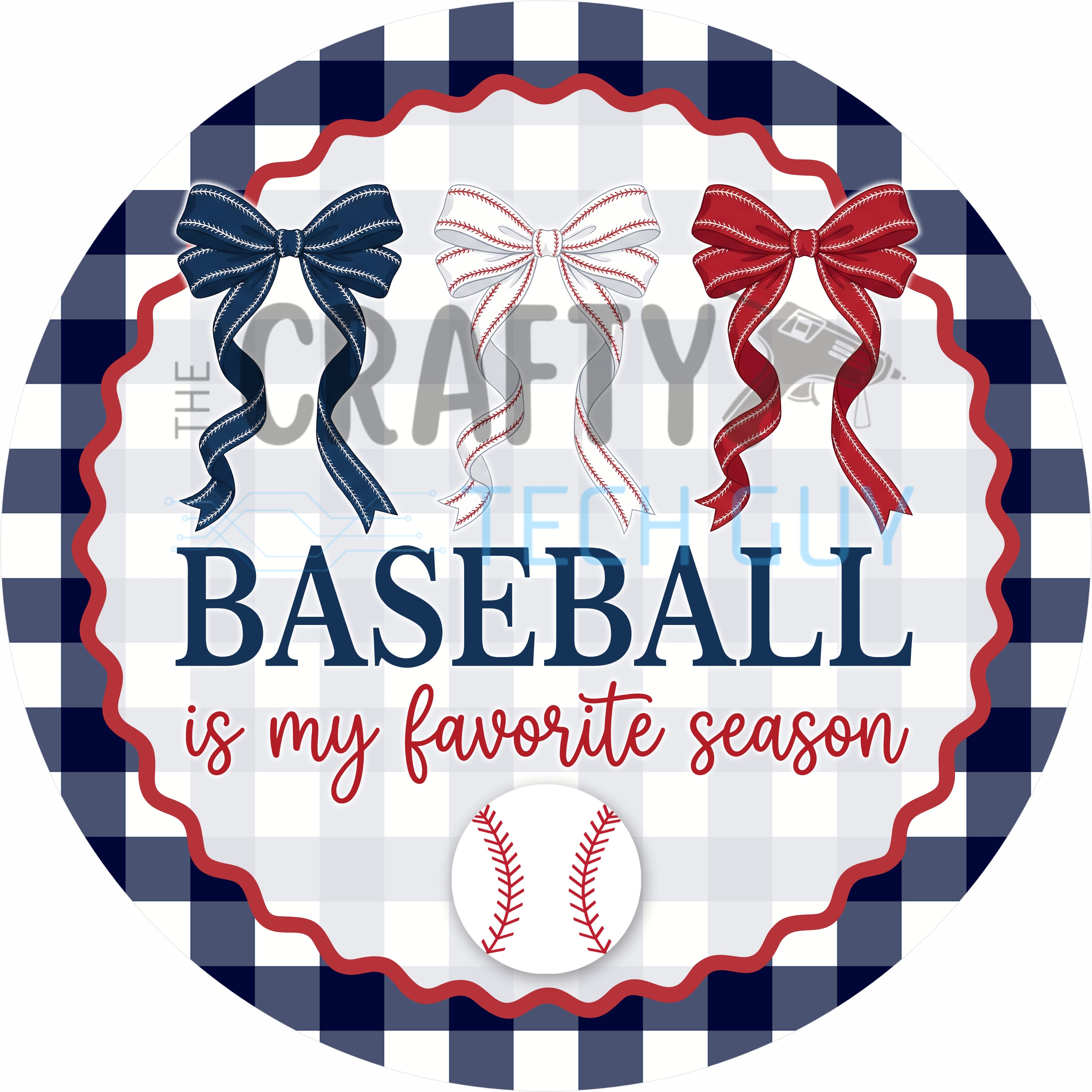Baseball Is My Favorite Season Sports Round Wreath Sign