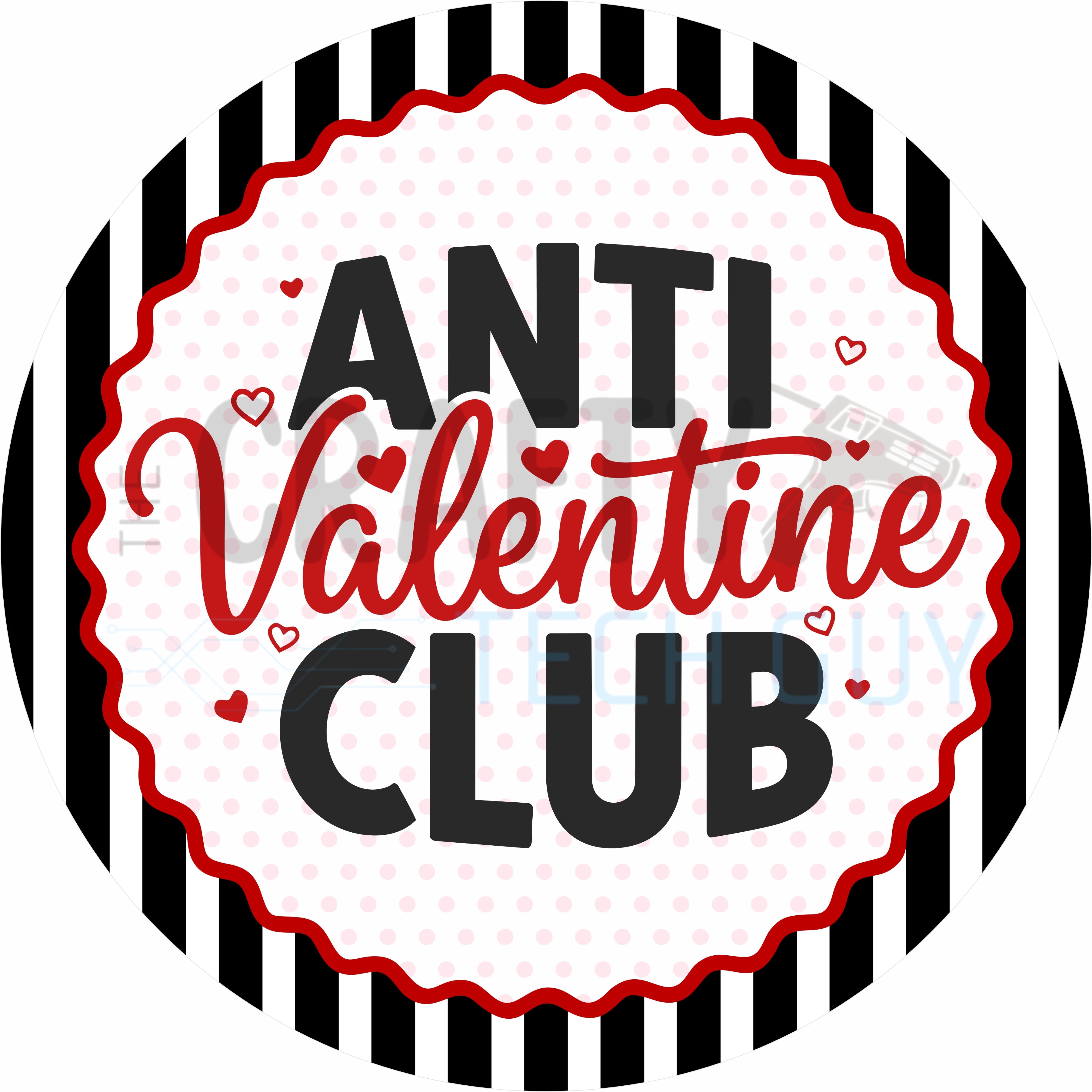 Anti Valentine Club Round Wreath Sign – Funny Valentine’s Day Door Decor