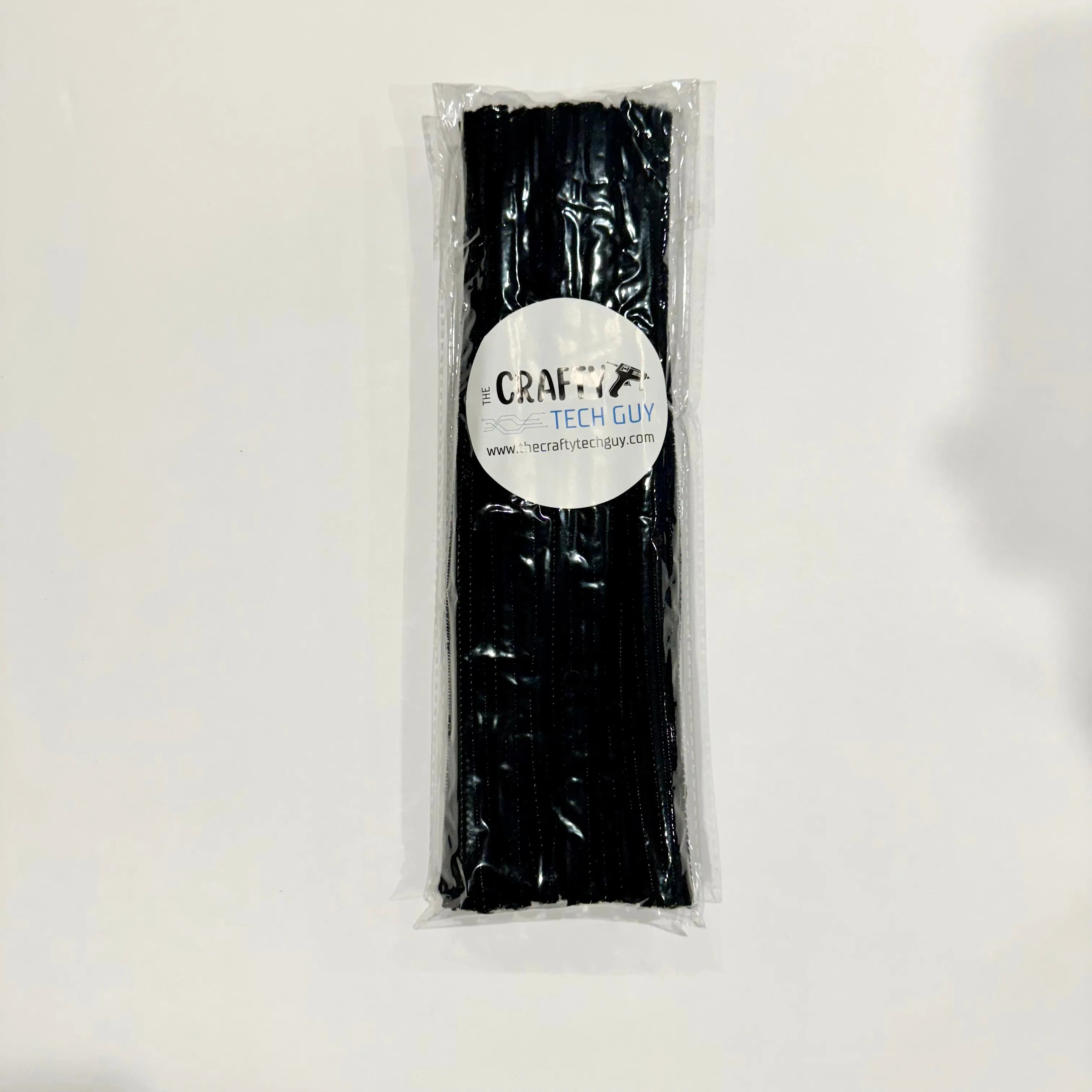 12" black chenille stem, pipe cleaner, 100 per pack