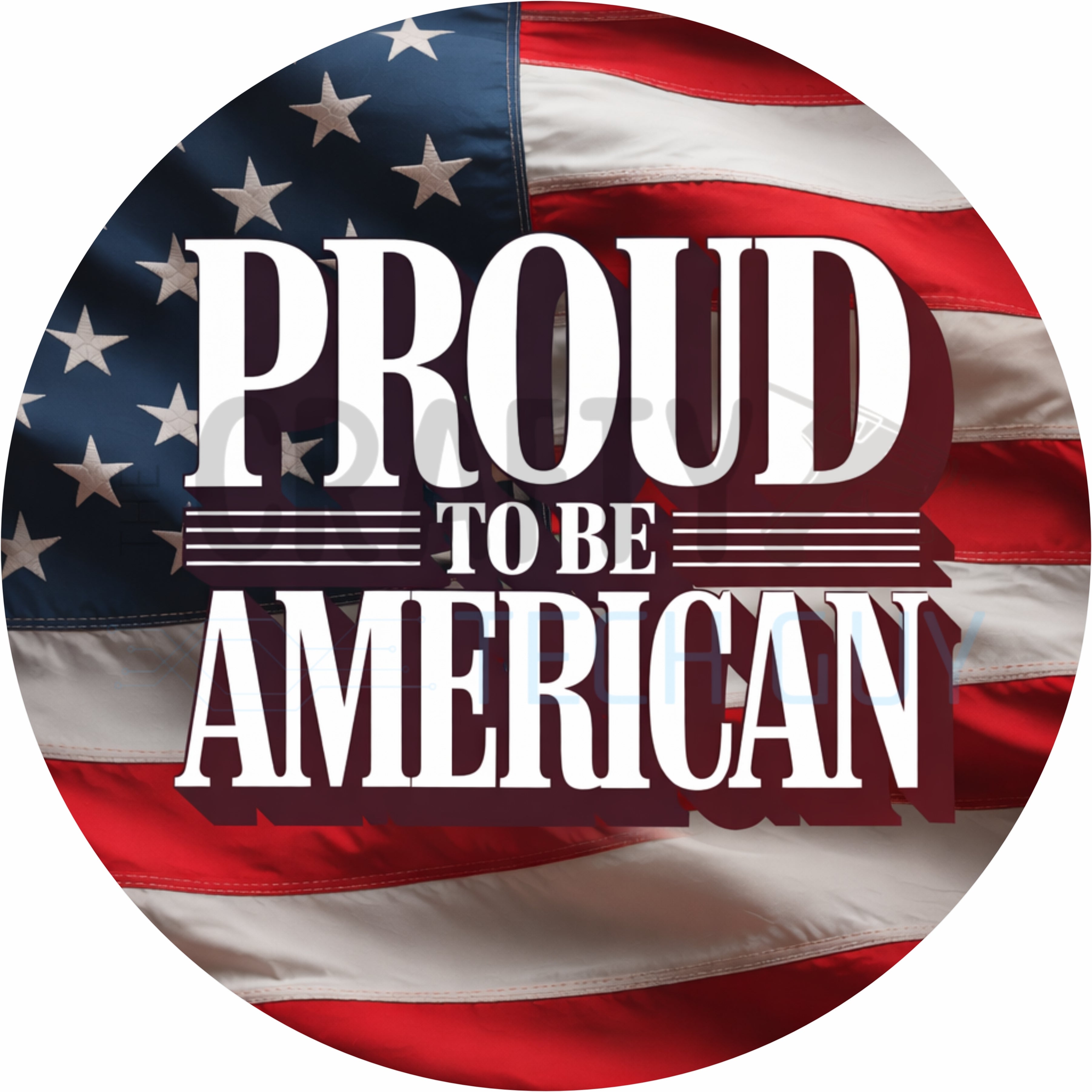 Proud to Be American Patriotic Round Wreath Sign Bold Americana Fourth of July Decor