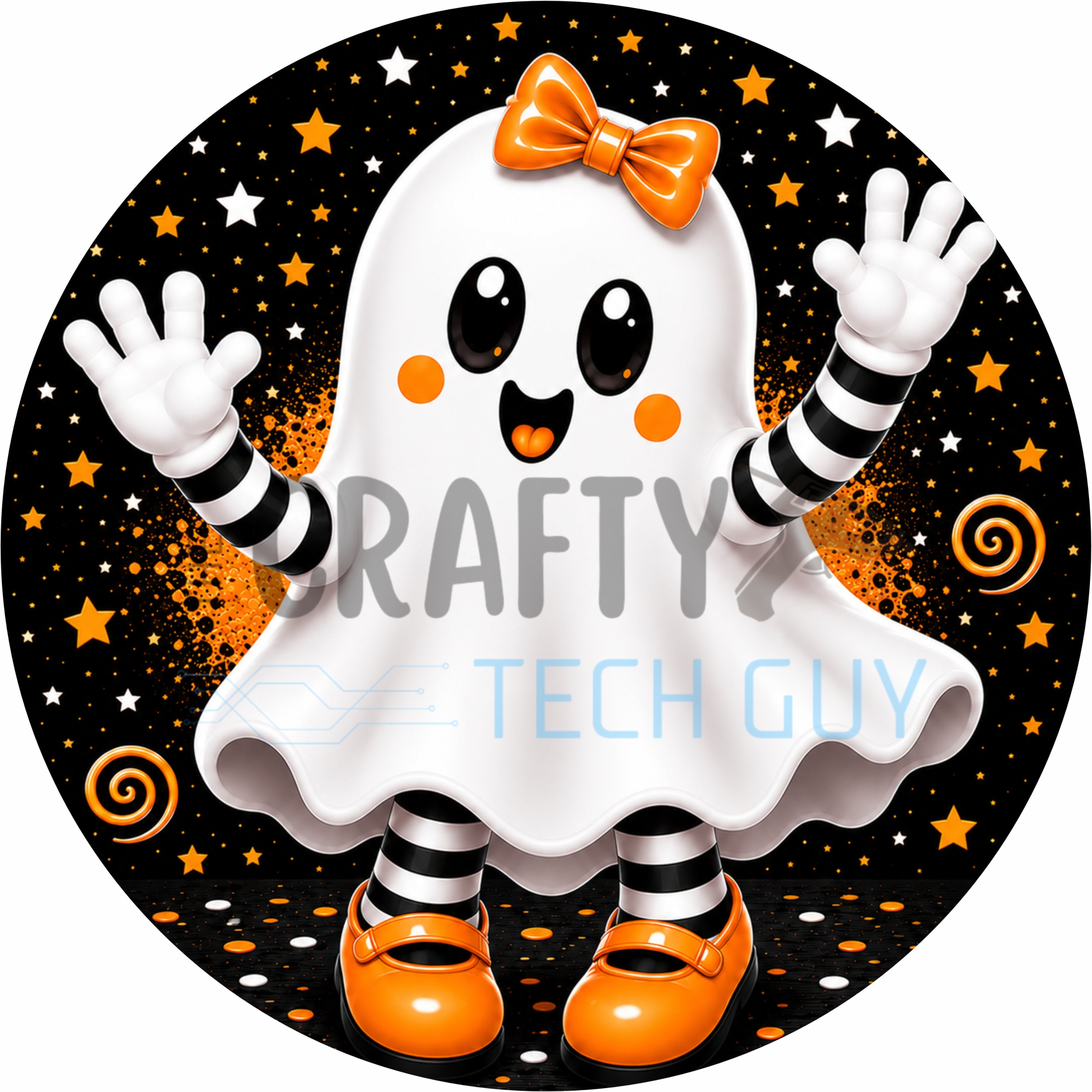 Letrero fantasma de cuadros vichy rosas con piruleta y lazos: una bonita decoración de pared para Halloween.