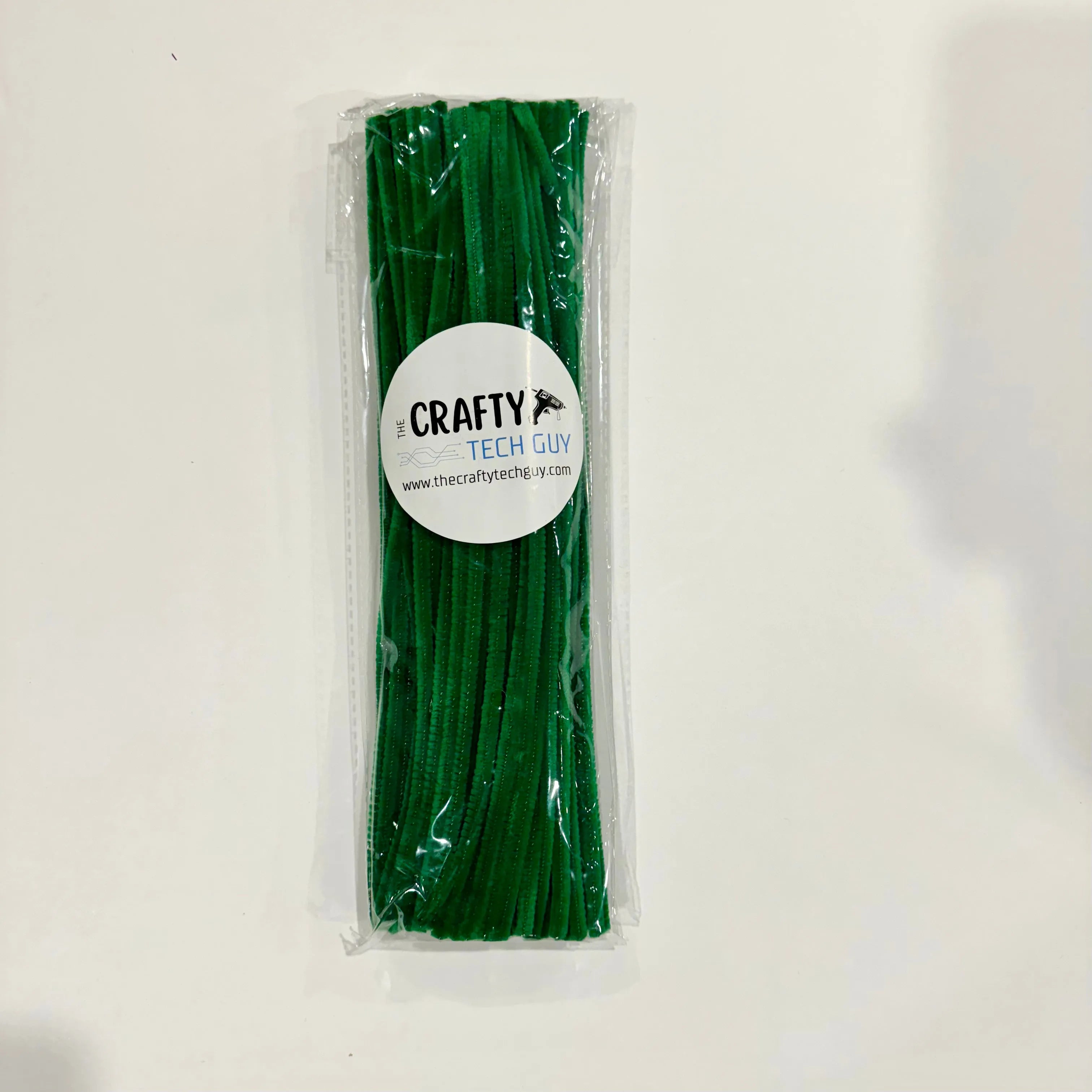 12" green chenille stem, pipe cleaner, 100 per pack