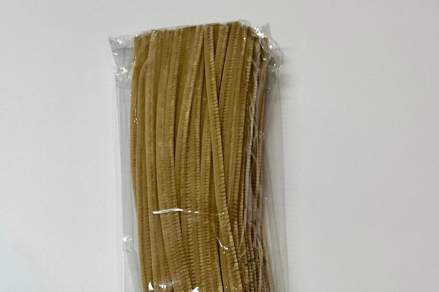 20" natural light brown chenille stem, pipe cleaner, 100 pack