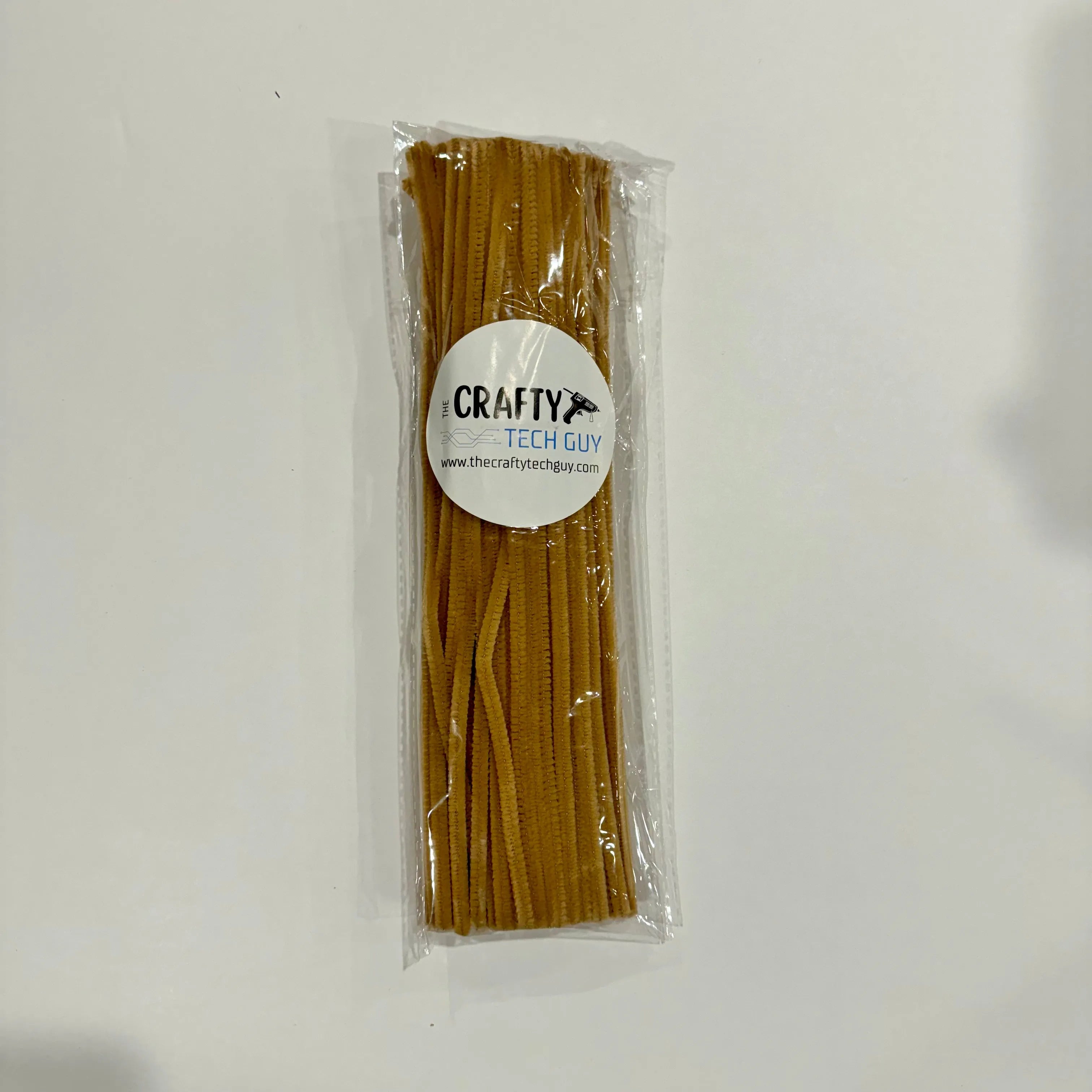 12" natural light brown chenille stem, pipe cleaner, 100 per pack