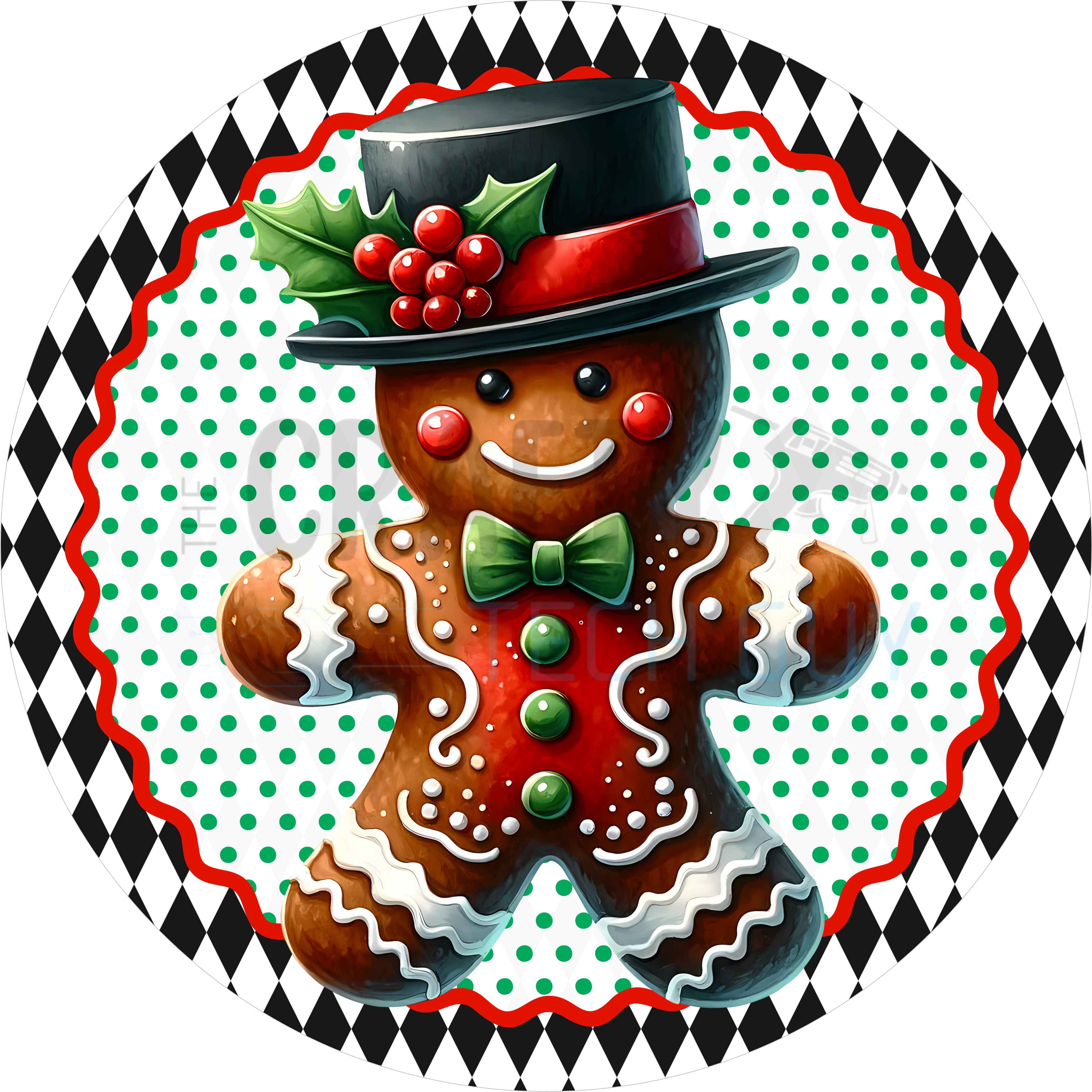 Letrero de corona de hombrecito de jengibre con sombrero de copa y pajarita, bonito adorno navideño para colgar en la puerta, adorno festivo de corona.