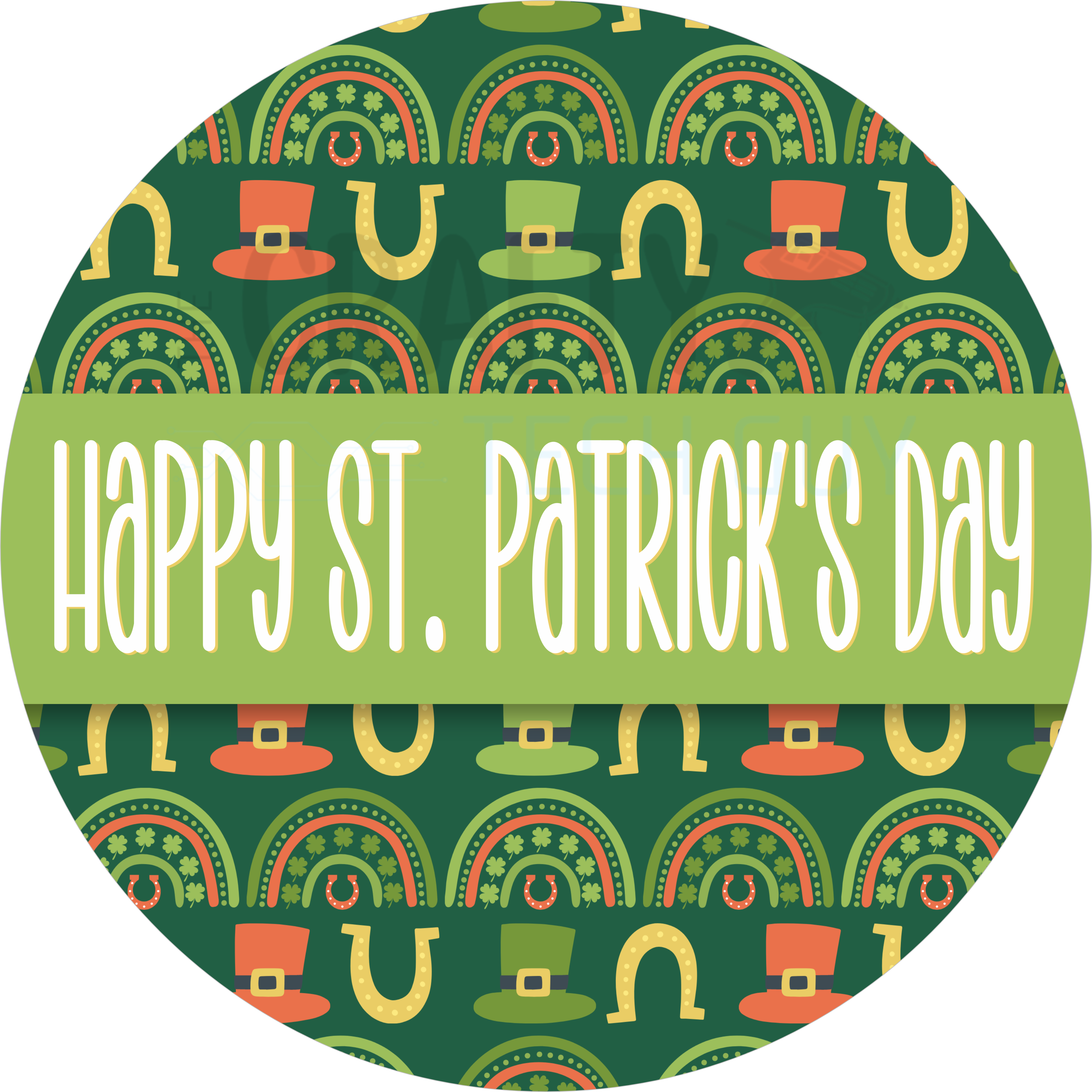 Happy St. Patrick’s Day Rainbow Wreath Sign