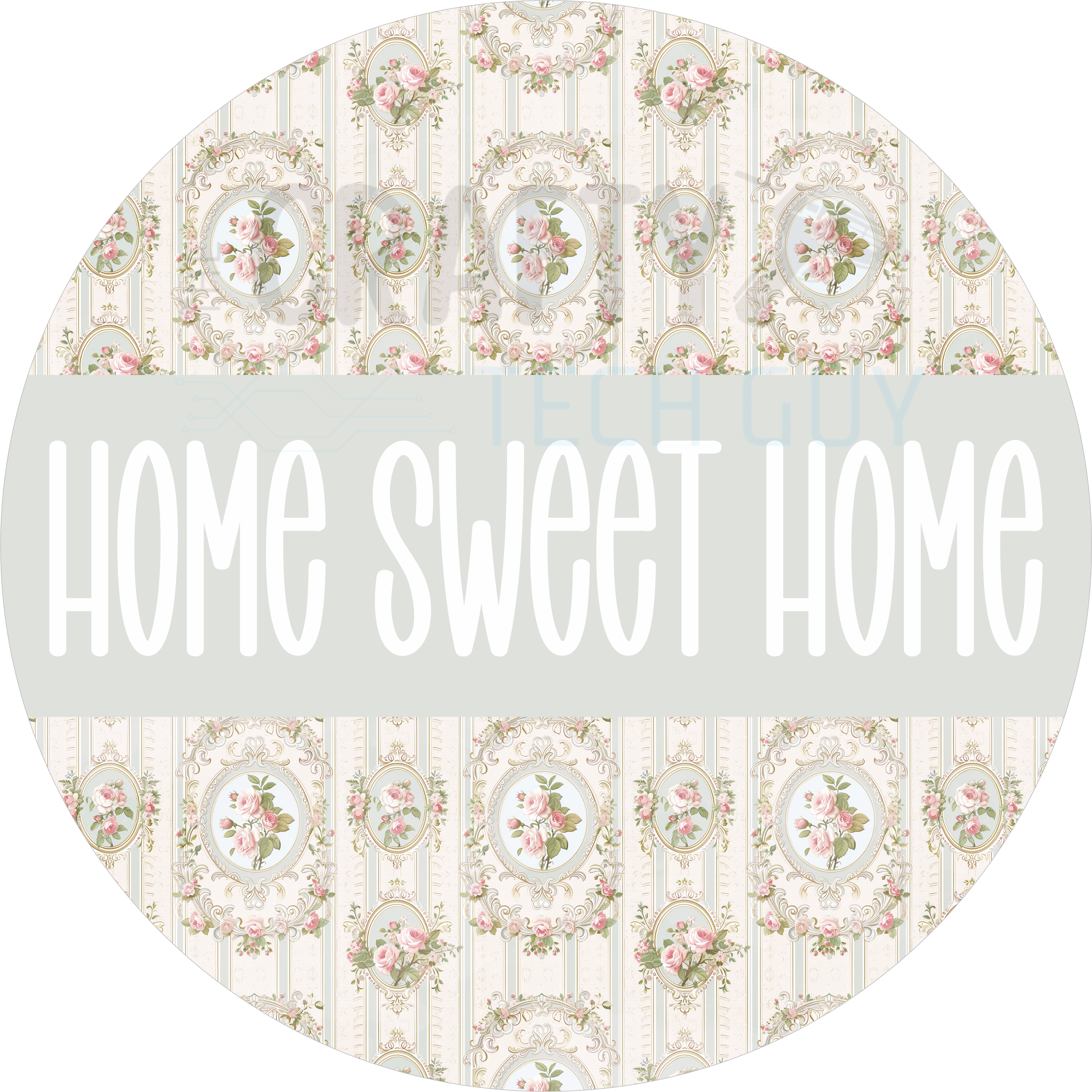 Vintage Floral Home Sweet Home Wreath Sign