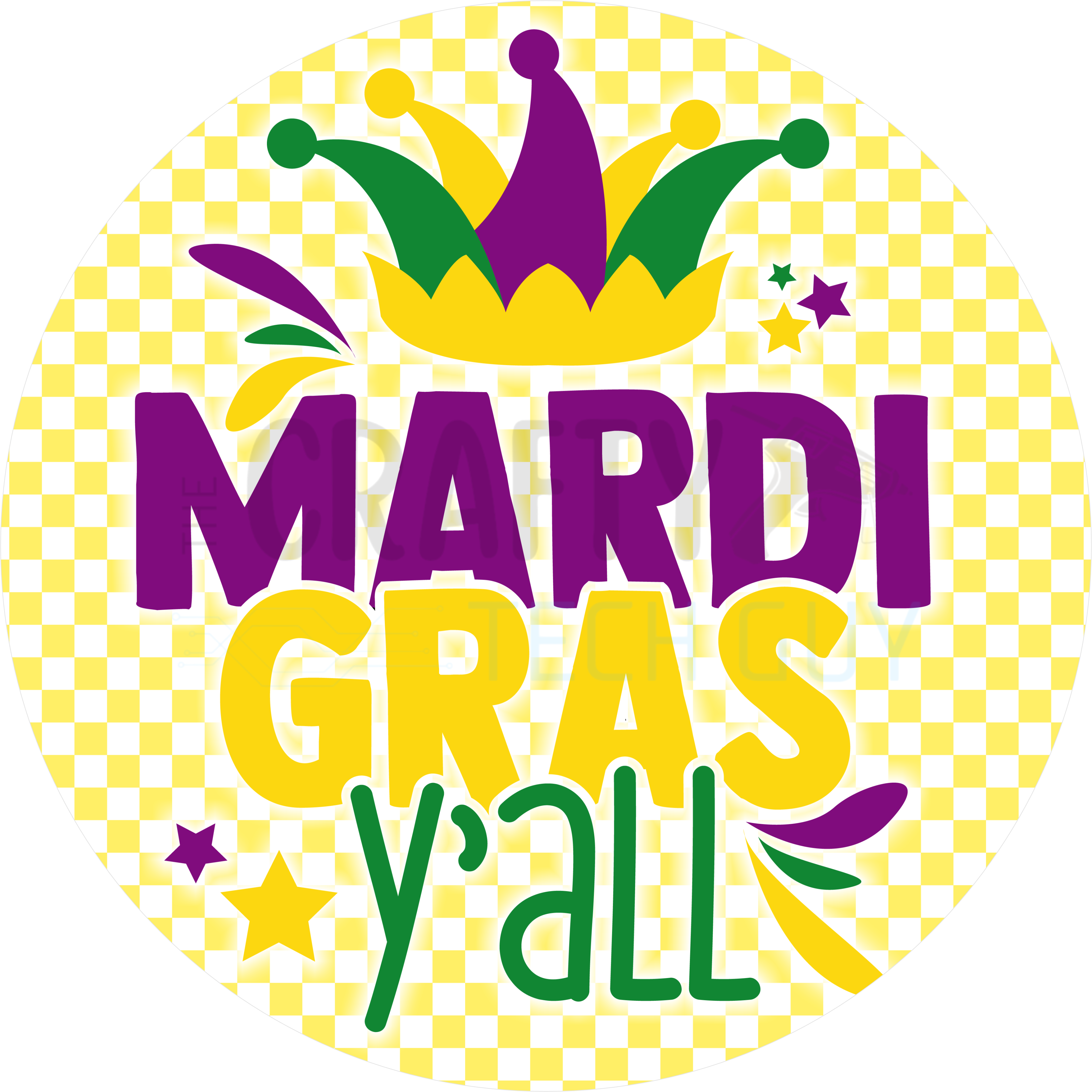 Mardi Gras Yall Crown Welcome Sign