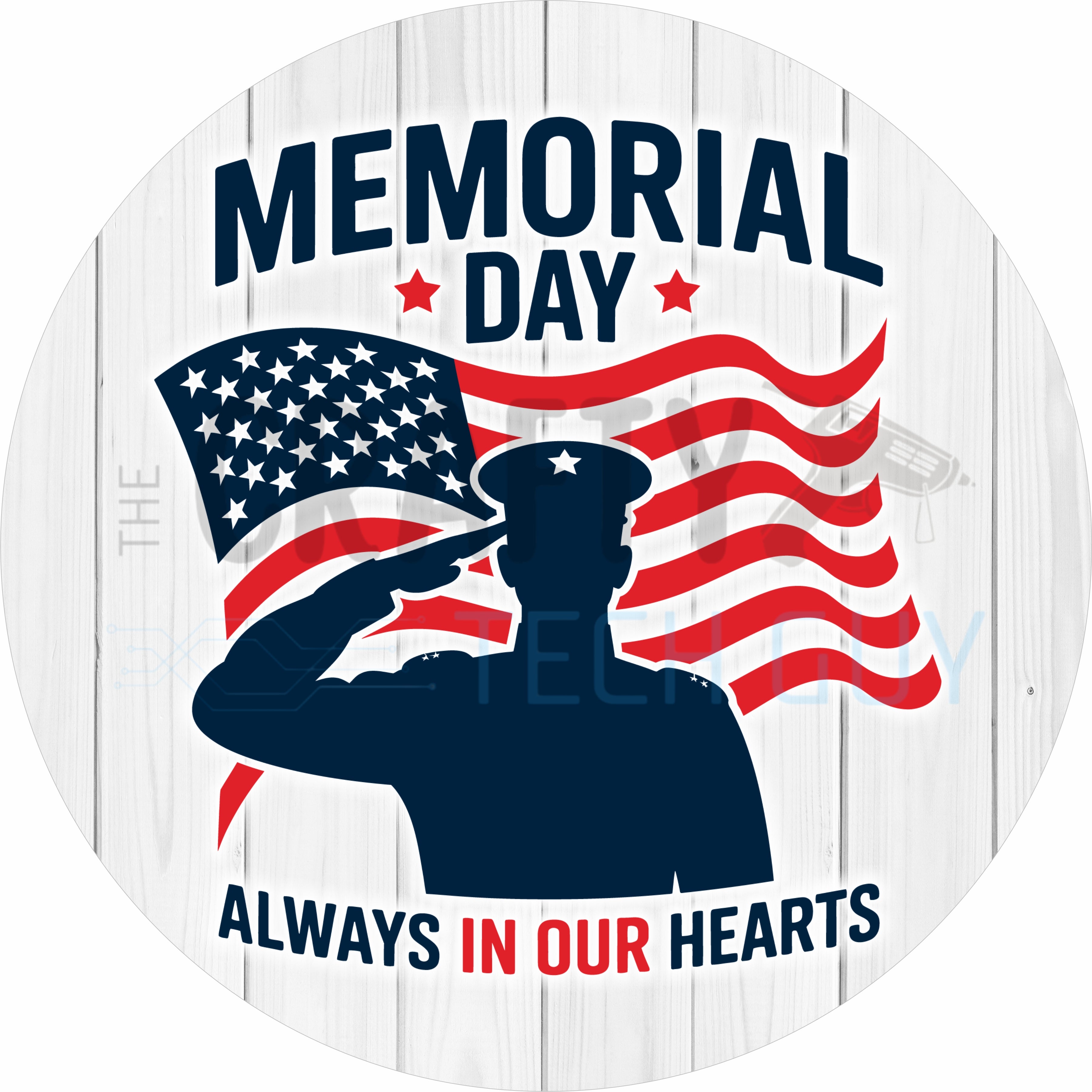 Memorial Day Patriotic Tribute Always In Our Hearts Round Sign