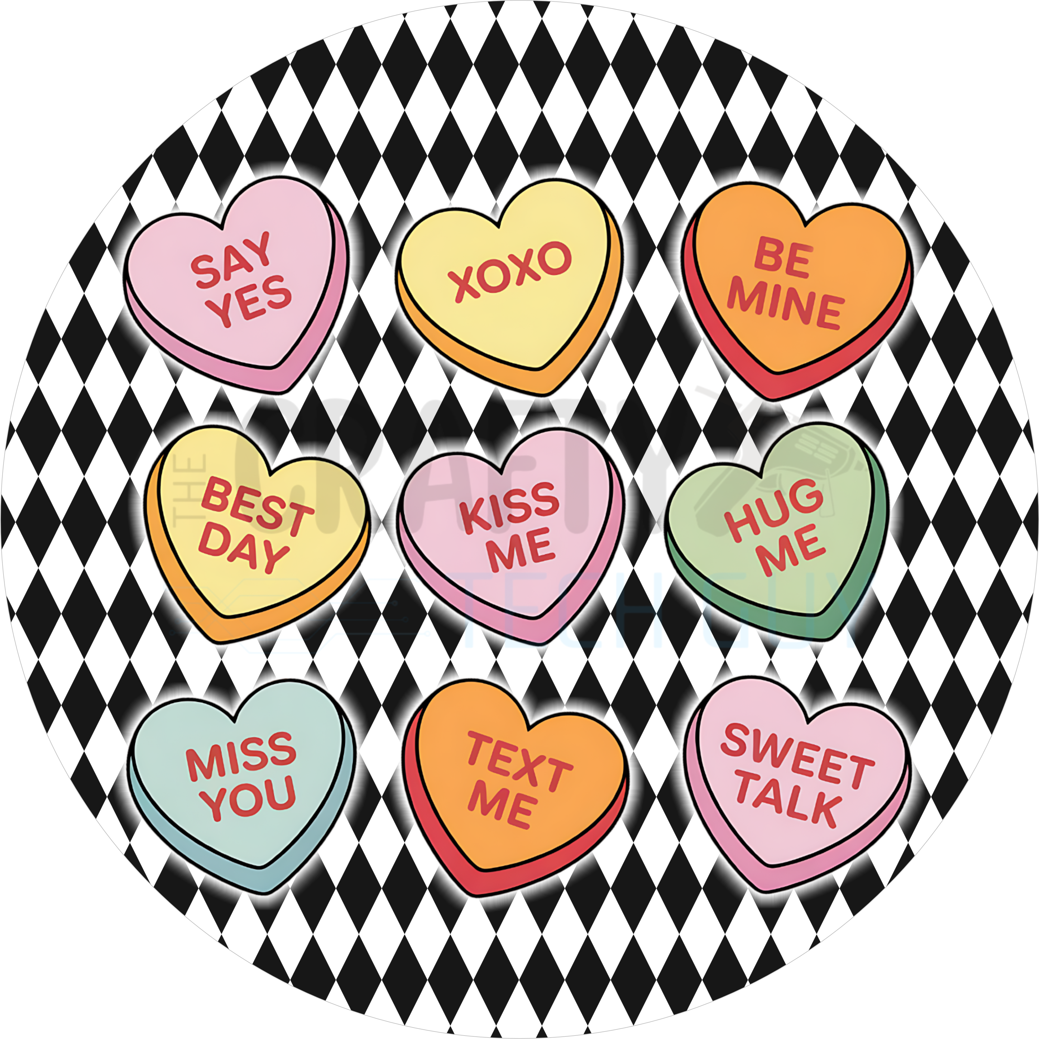 Conversation Hearts Round Sign – Valentine’s Decor