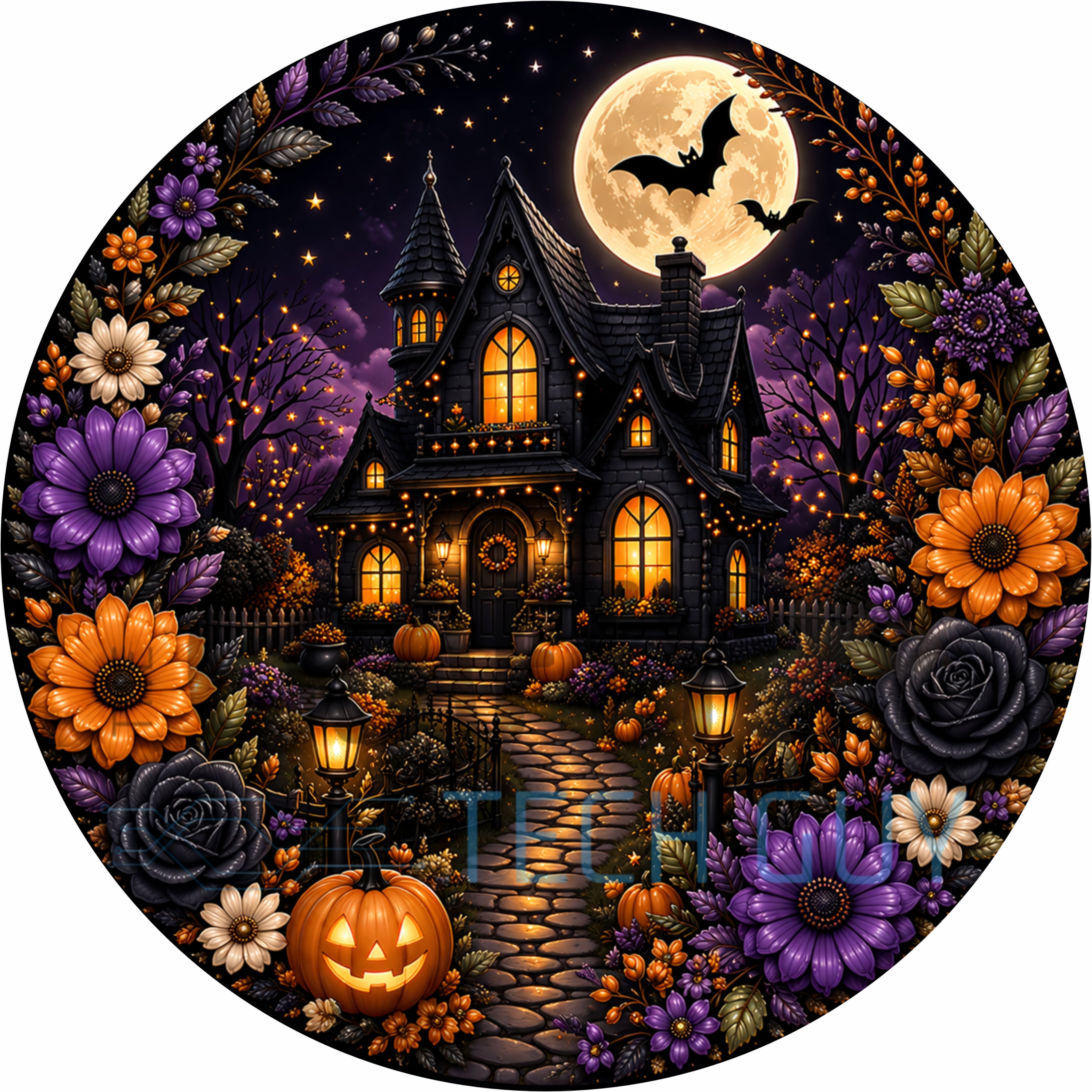 Letrero fantasma de cuadros vichy rosas con piruleta y lazos: una bonita decoración de pared para Halloween.