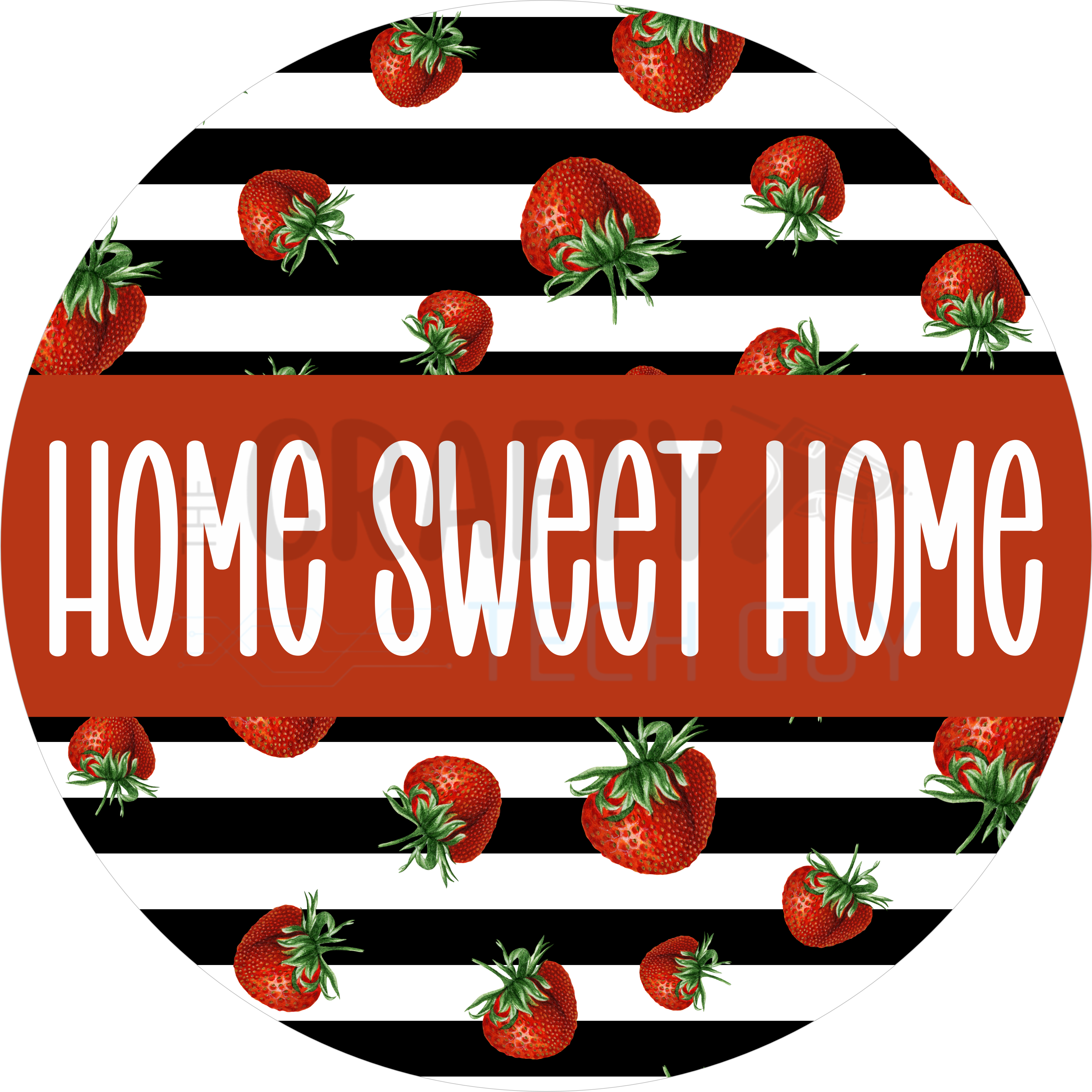 Strawberry Home Sweet Home Wreath Sign – Cute Door Decor