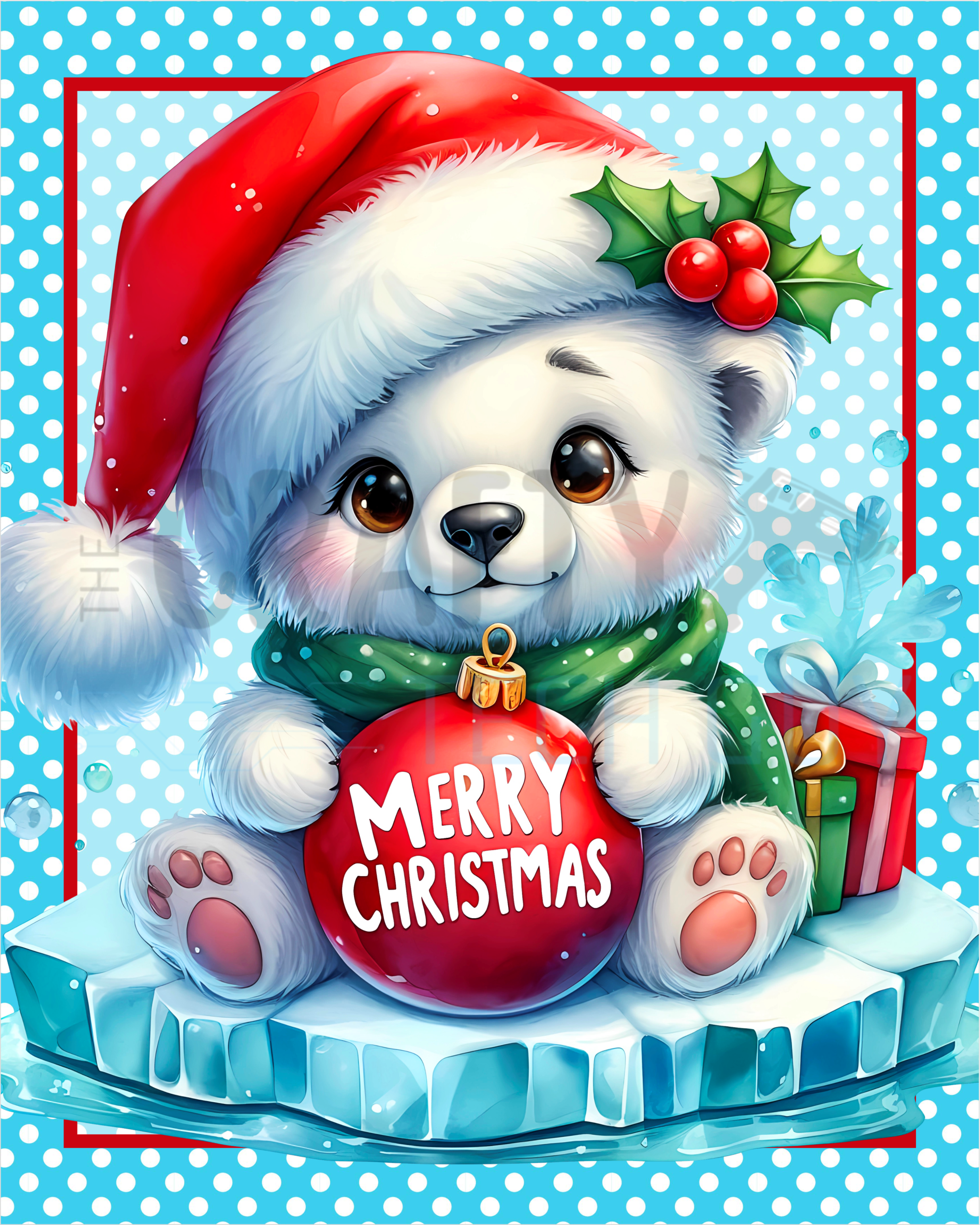 Lindo letrero navideño de oso polar, adorno navideño de oso, accesorio para corona de gorro de Papá Noel, letrero con temática de hielo y nieve.