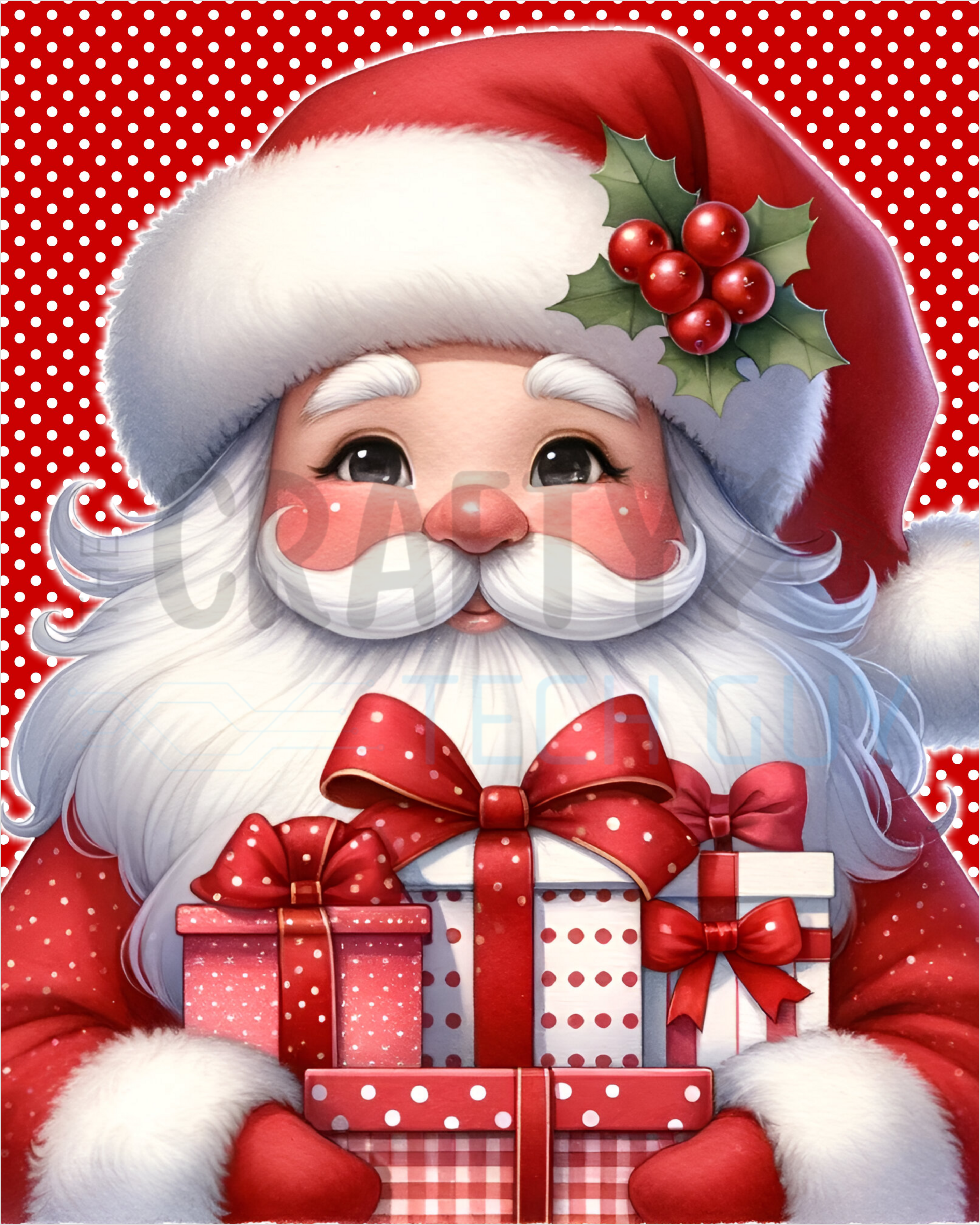 Letrero de corona de Papá Noel con regalos navideños, decoración navideña roja y blanca para puerta, lindo letrero de Papá Noel para hacer coronas festivas