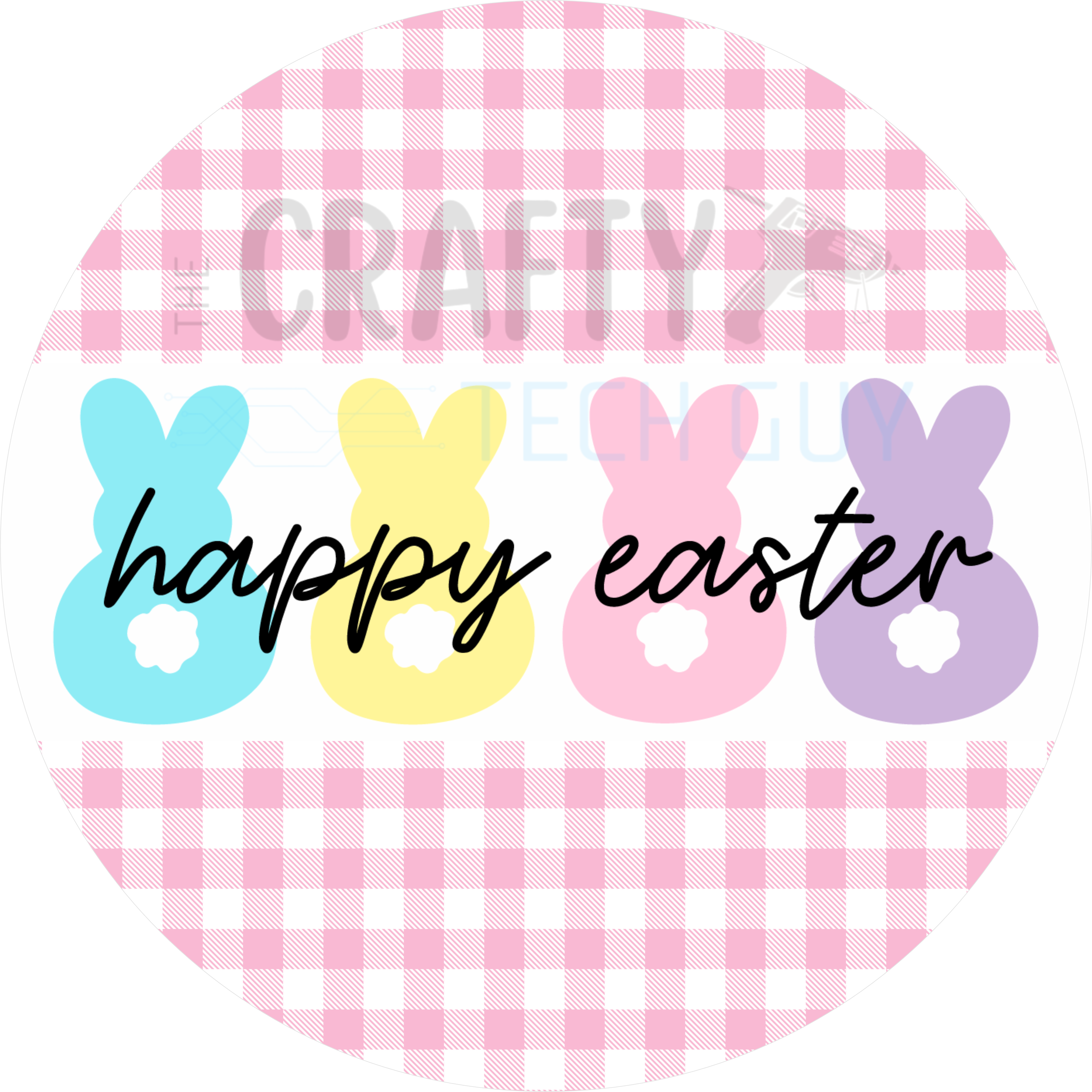 Happy Easter Pastel Bunny Door Sign