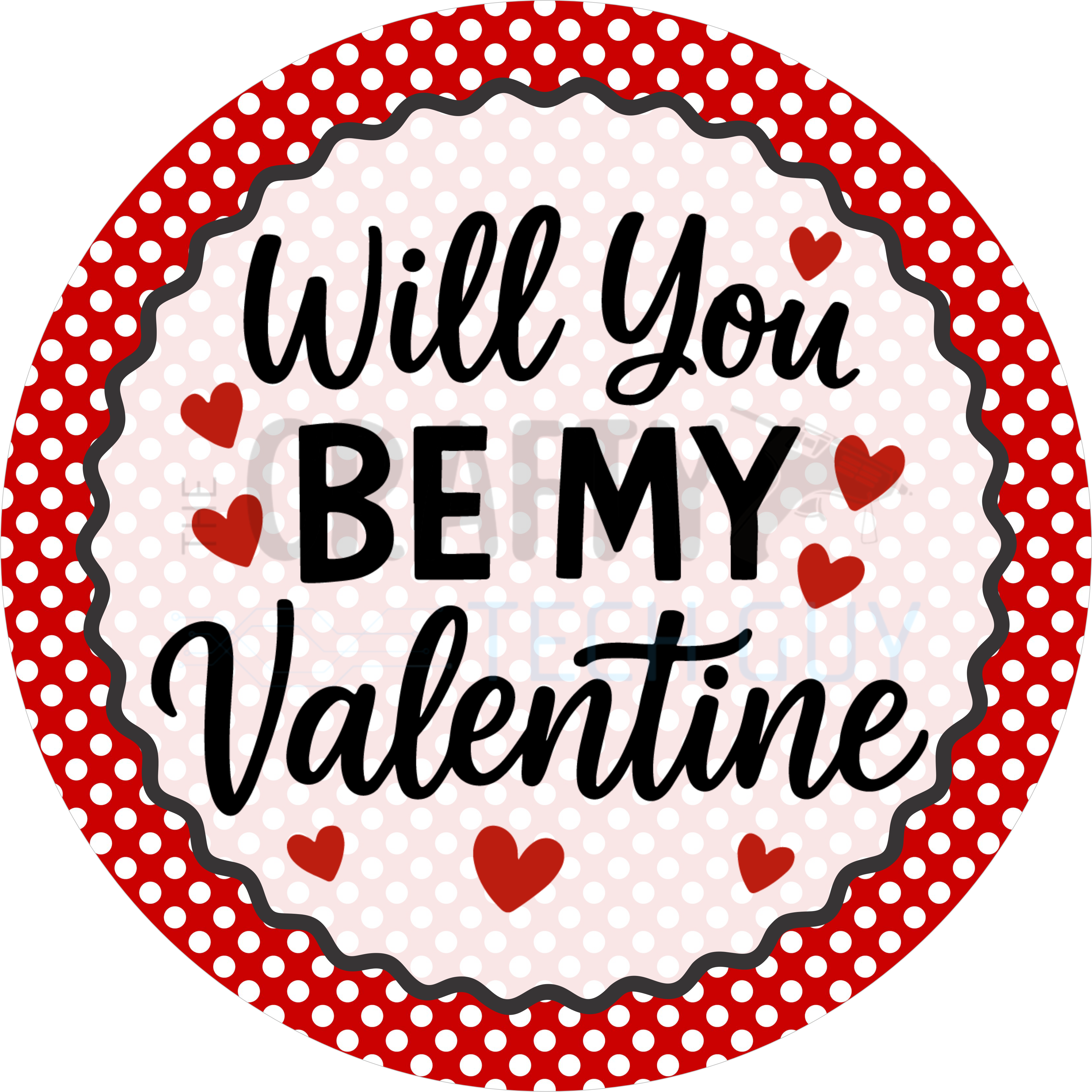 Will You Be My Valentine Sign – Red & White Polka Dot Valentine Décor