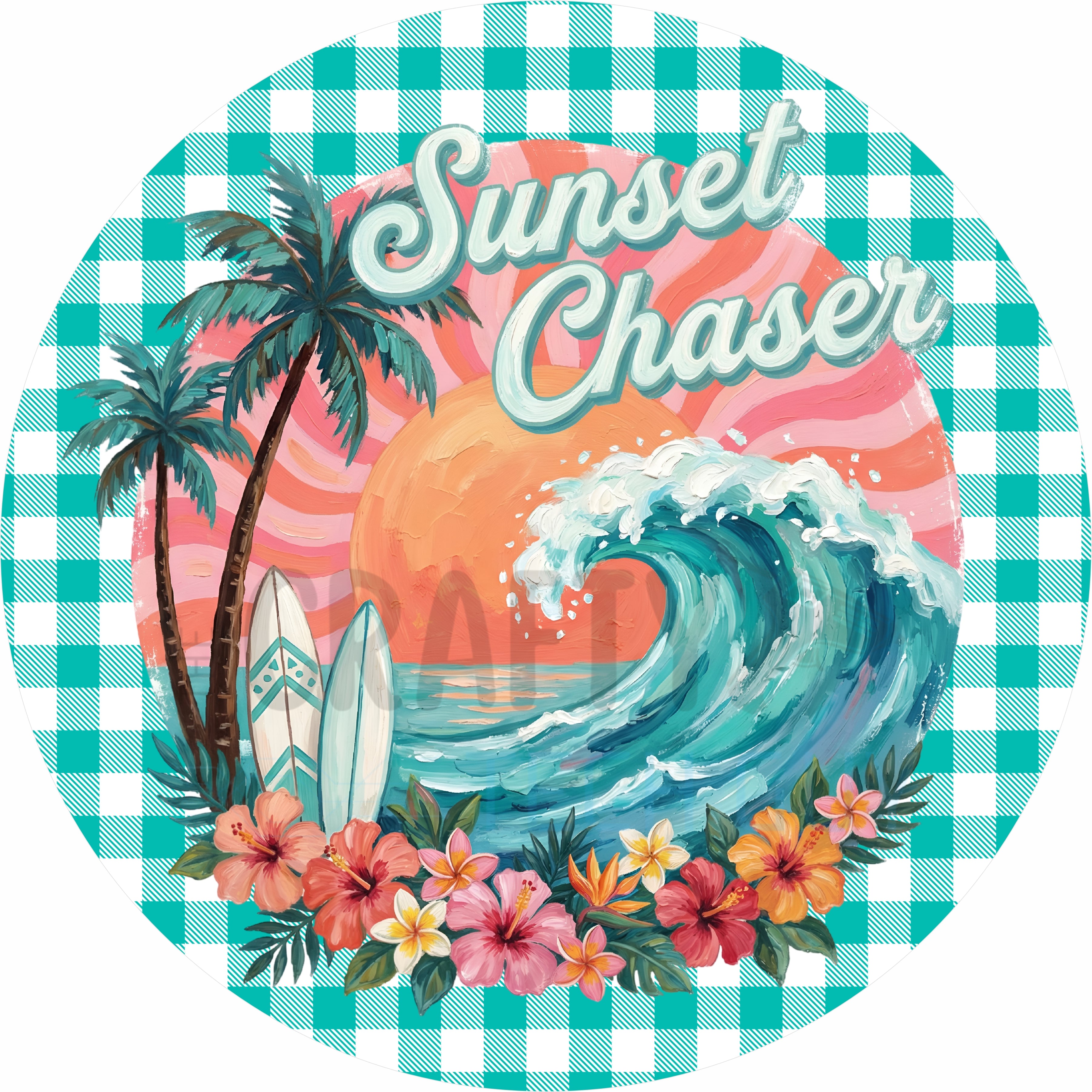 Sunset Chaser Round Wreath Sign