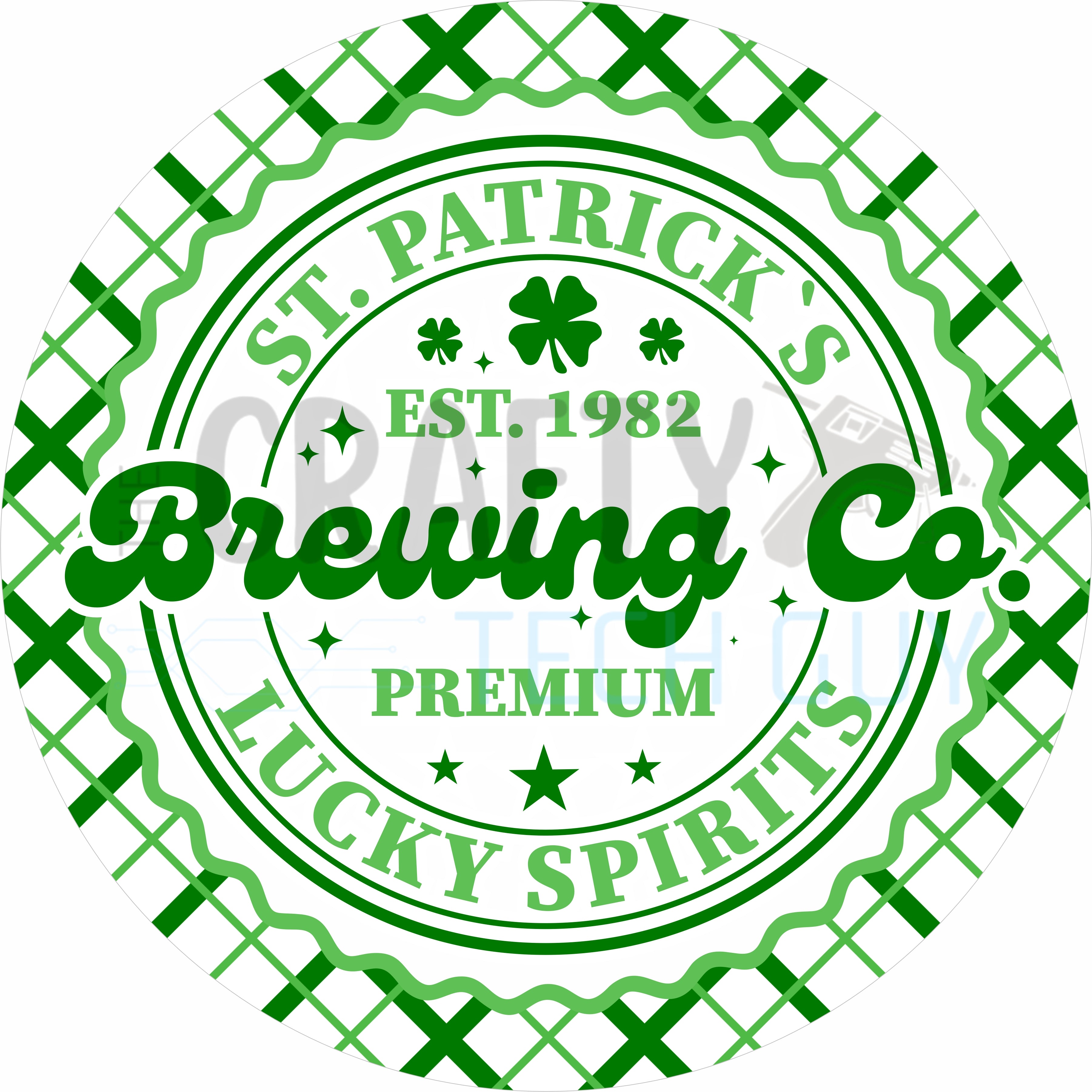 St. Patrick’s Brewing Co Round Wreath Sign – Lucky Spirits Irish-Inspired Green Design