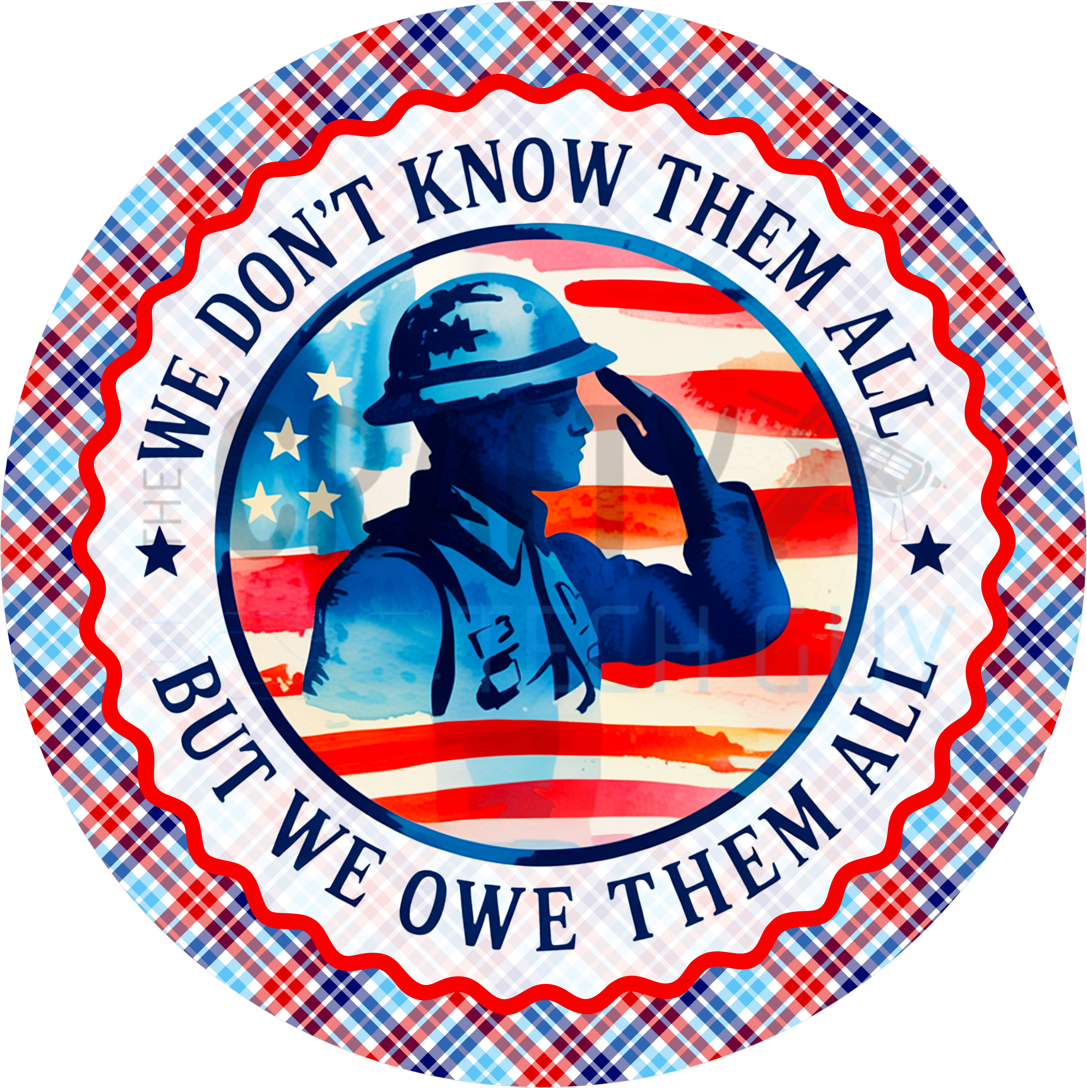 Patriotic Memorial Wreath Sign – We Don’t Know Them All But We Owe Them All – Military Tribute Door Decor