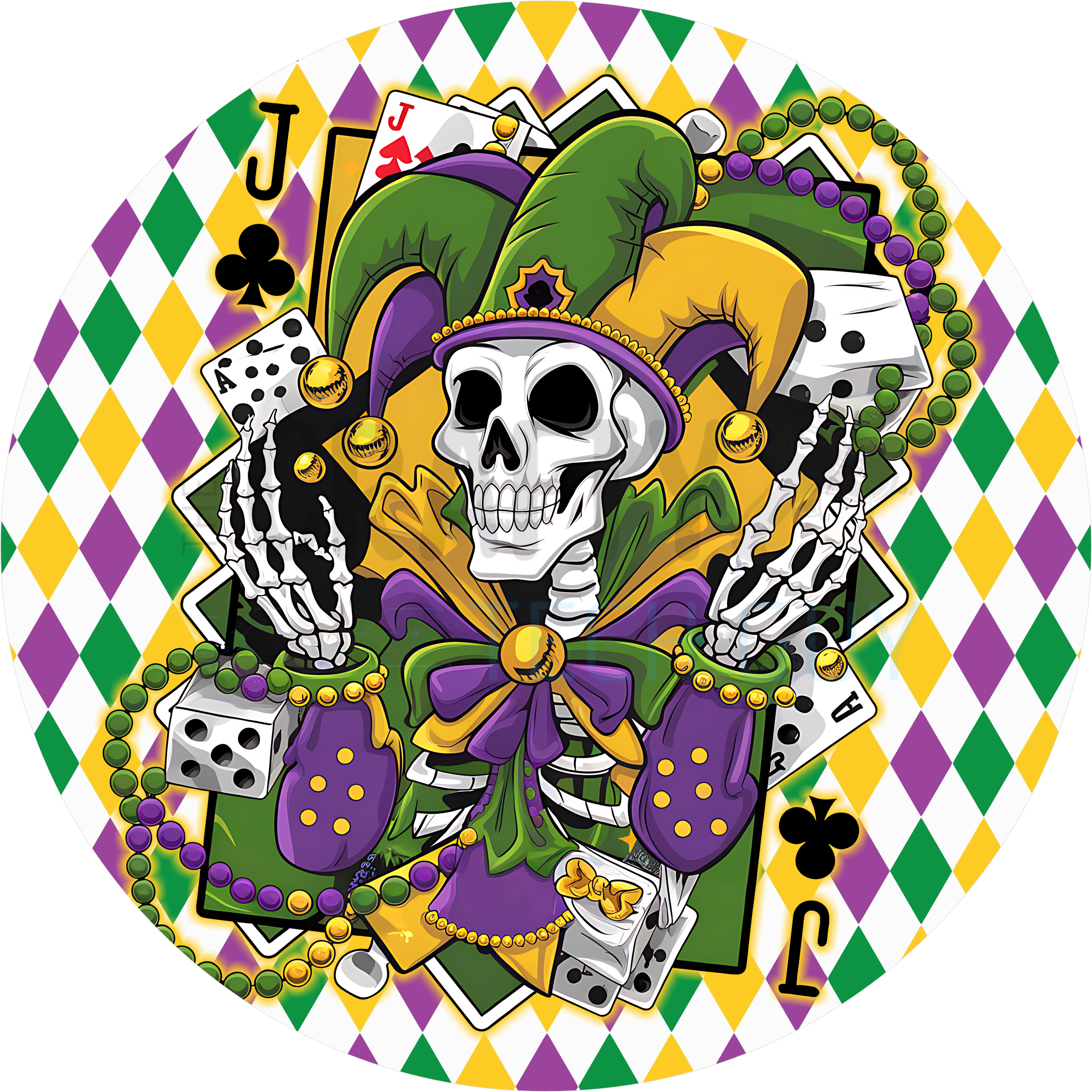 King of Mardi Gras Skeleton Sign