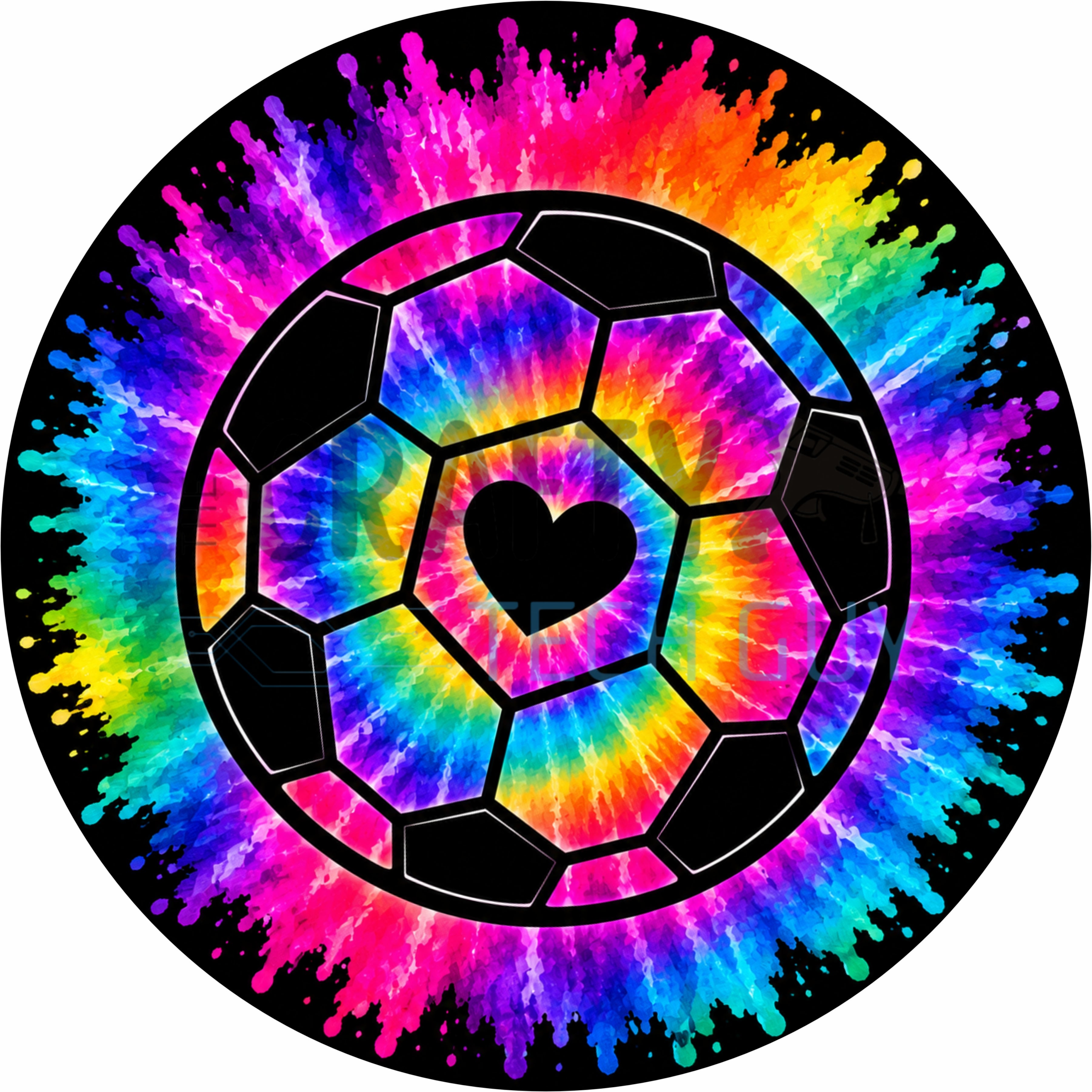 Tie Dye Soccer Ball Football Round Wreath Sign