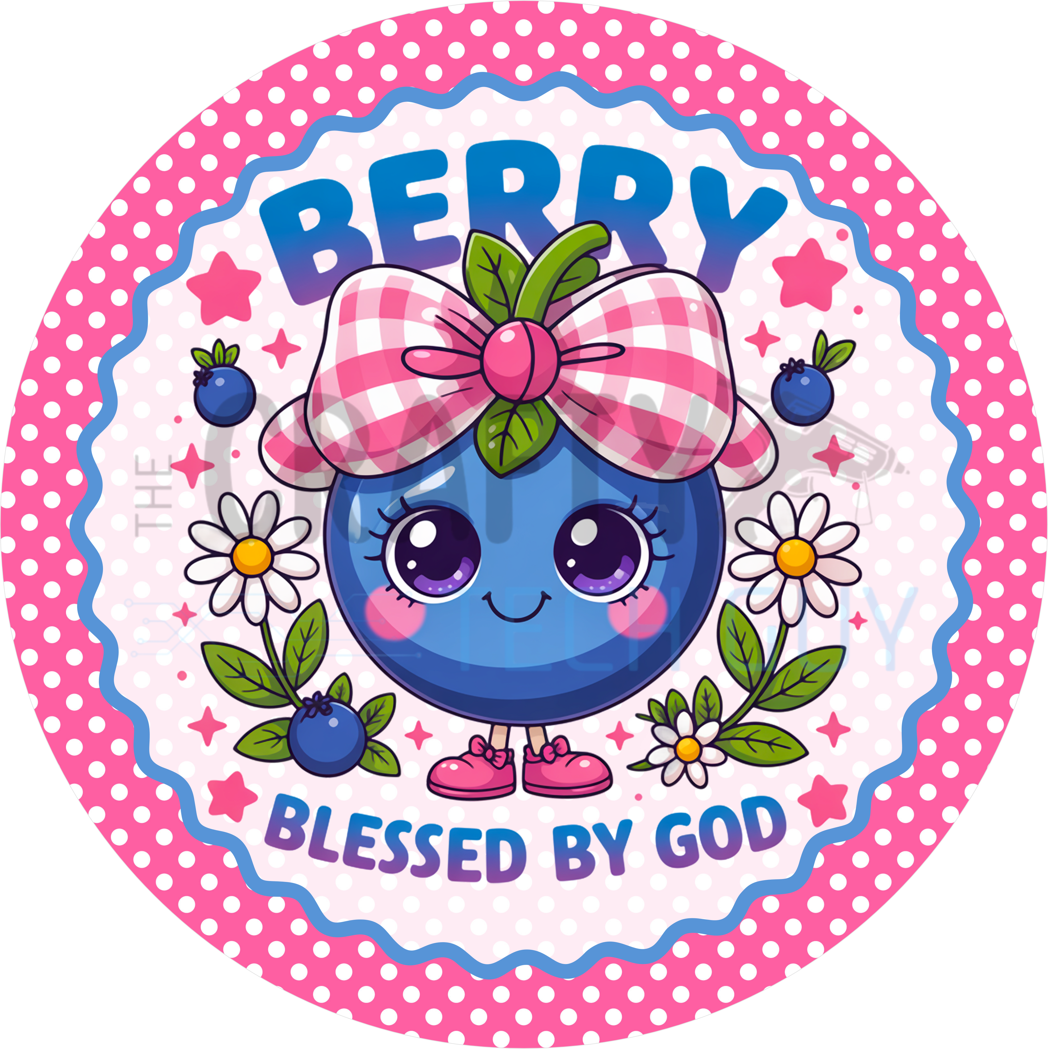Berry Blessed Round Wreath Sign