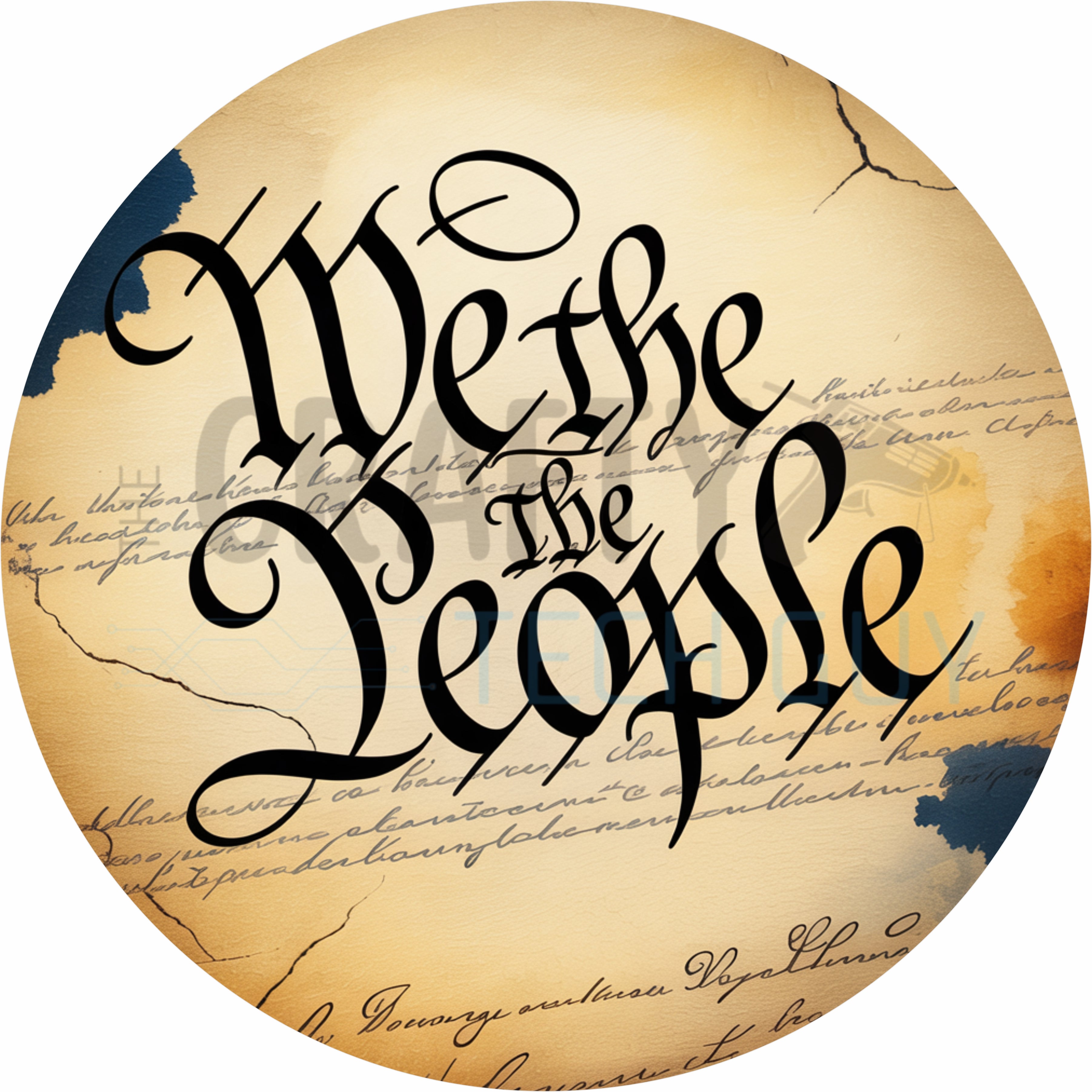 We the People Constitution Patriotic Americana Round Wreath Sign