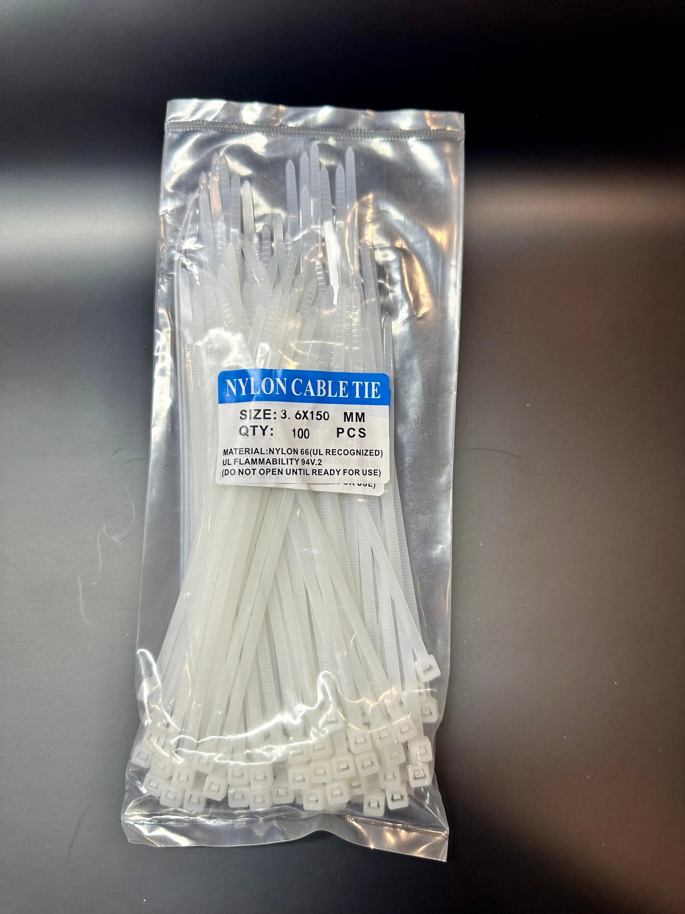 6" clear zip tie, 100 pack