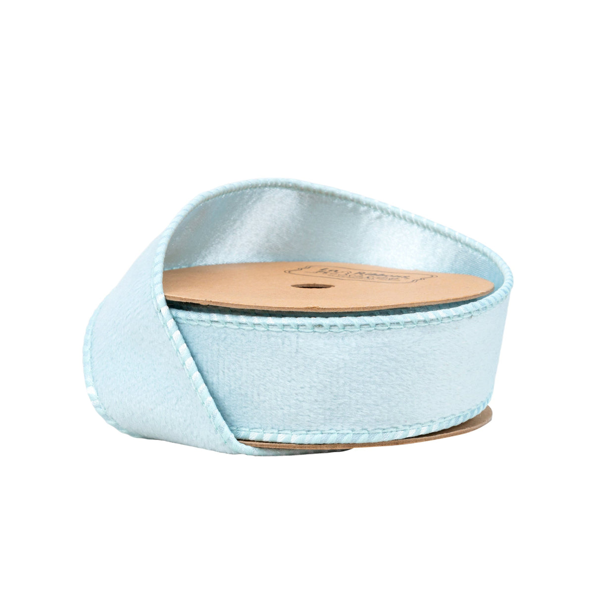 1 Inch 10 Yard Baby Blue Reversible Wired Classic Velvet Ribbon on Spool