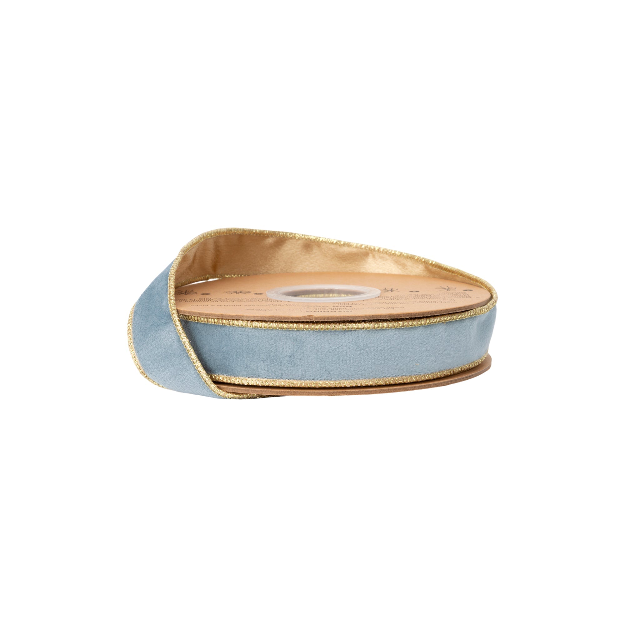 1 Inch 10 Yard Capri Blue and Gold Reversible Wired Classic Velvet Ribbon on Spool