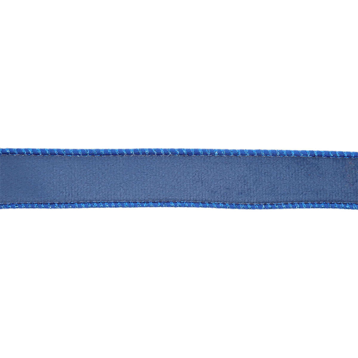 Electric Blue Velvet Face and Shimmer Blue Reverse on Narrow Wired Ribbon