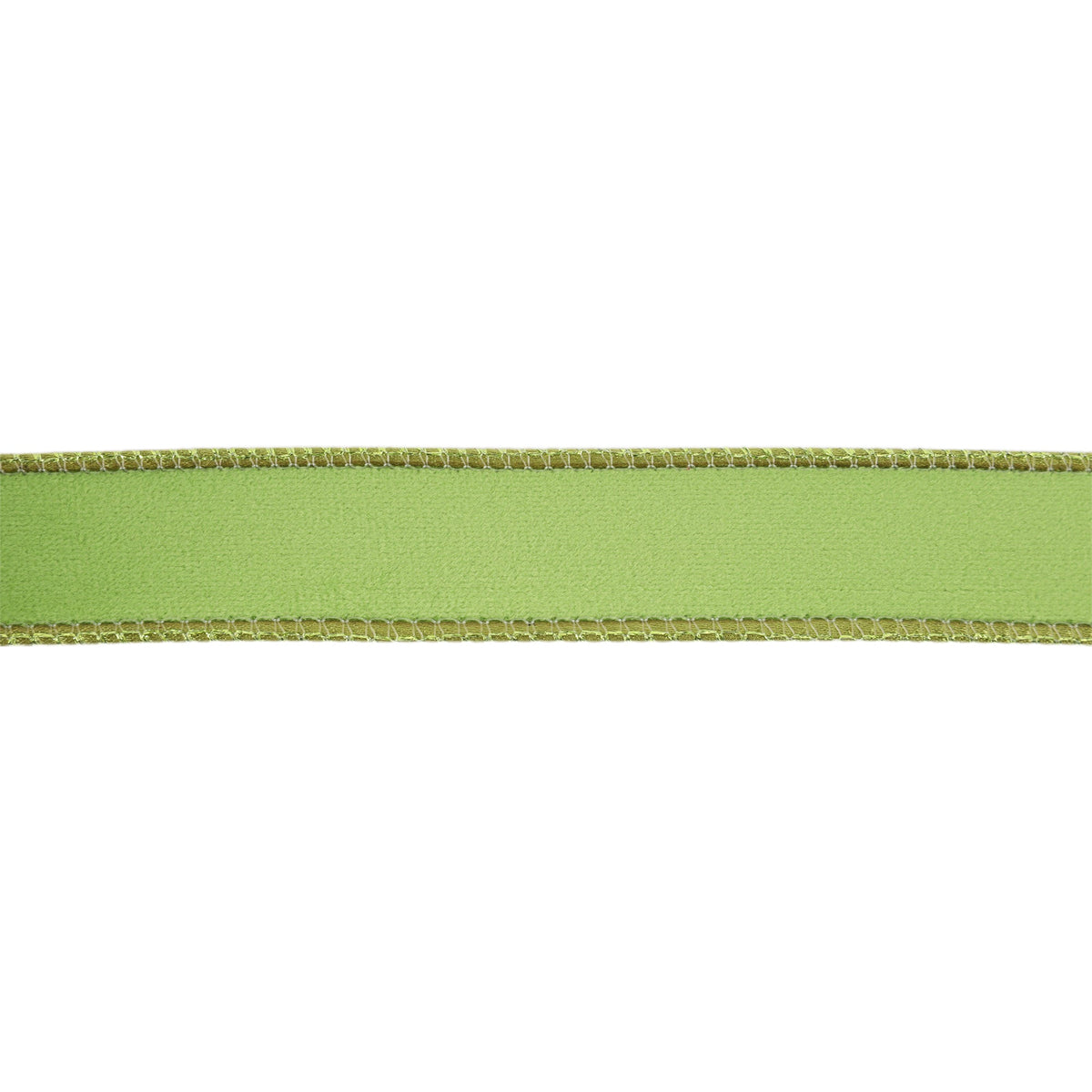 Lime Green Velvet Face and Shimmer Lime Reverse on Narrow Wired Ribbon
