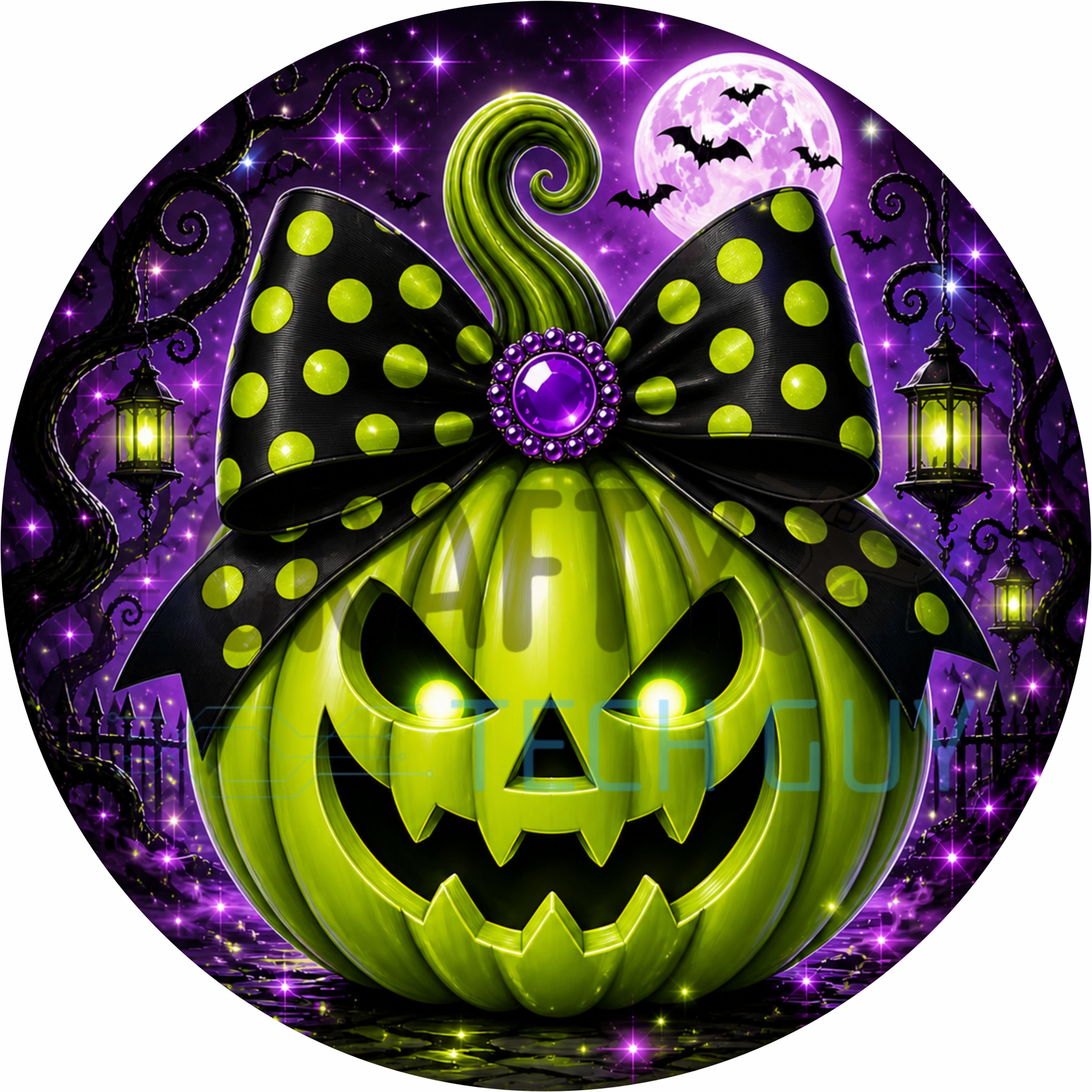 Letrero fantasma de cuadros vichy rosas con piruleta y lazos: una bonita decoración de pared para Halloween.