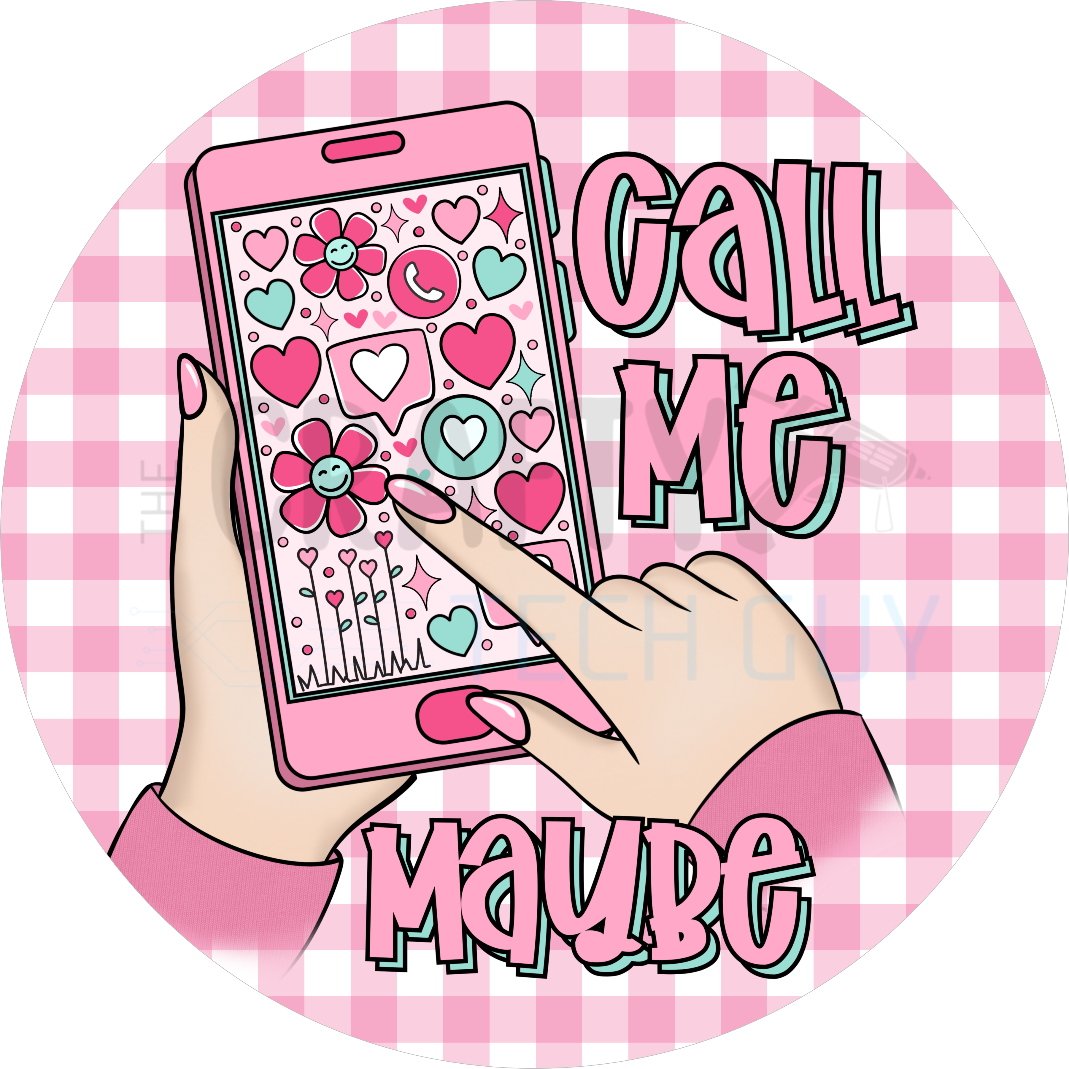 Call Me Maybe Pink Phone Valentine Wreath Sign