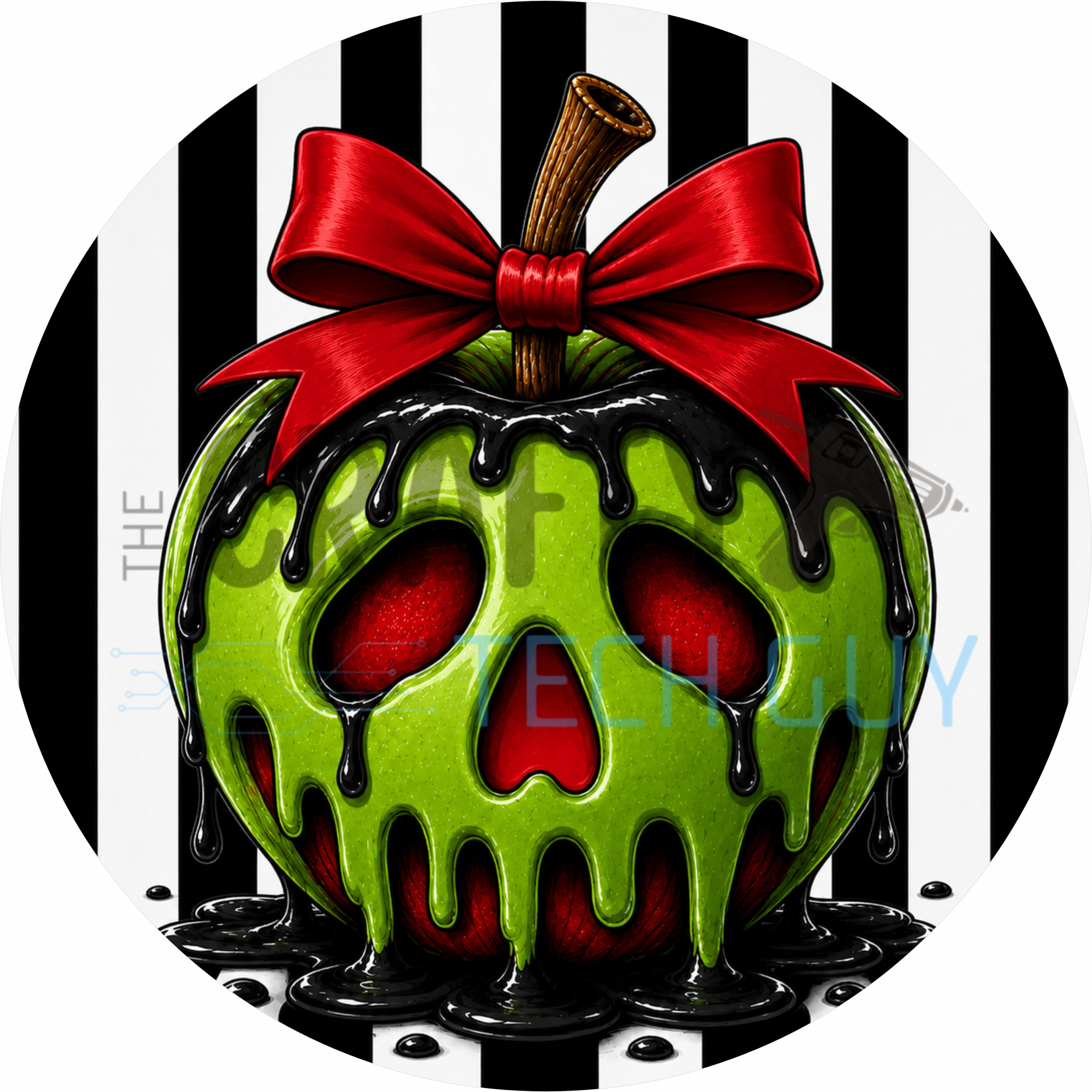 Poison Apple Halloween Round Wreath Sign
