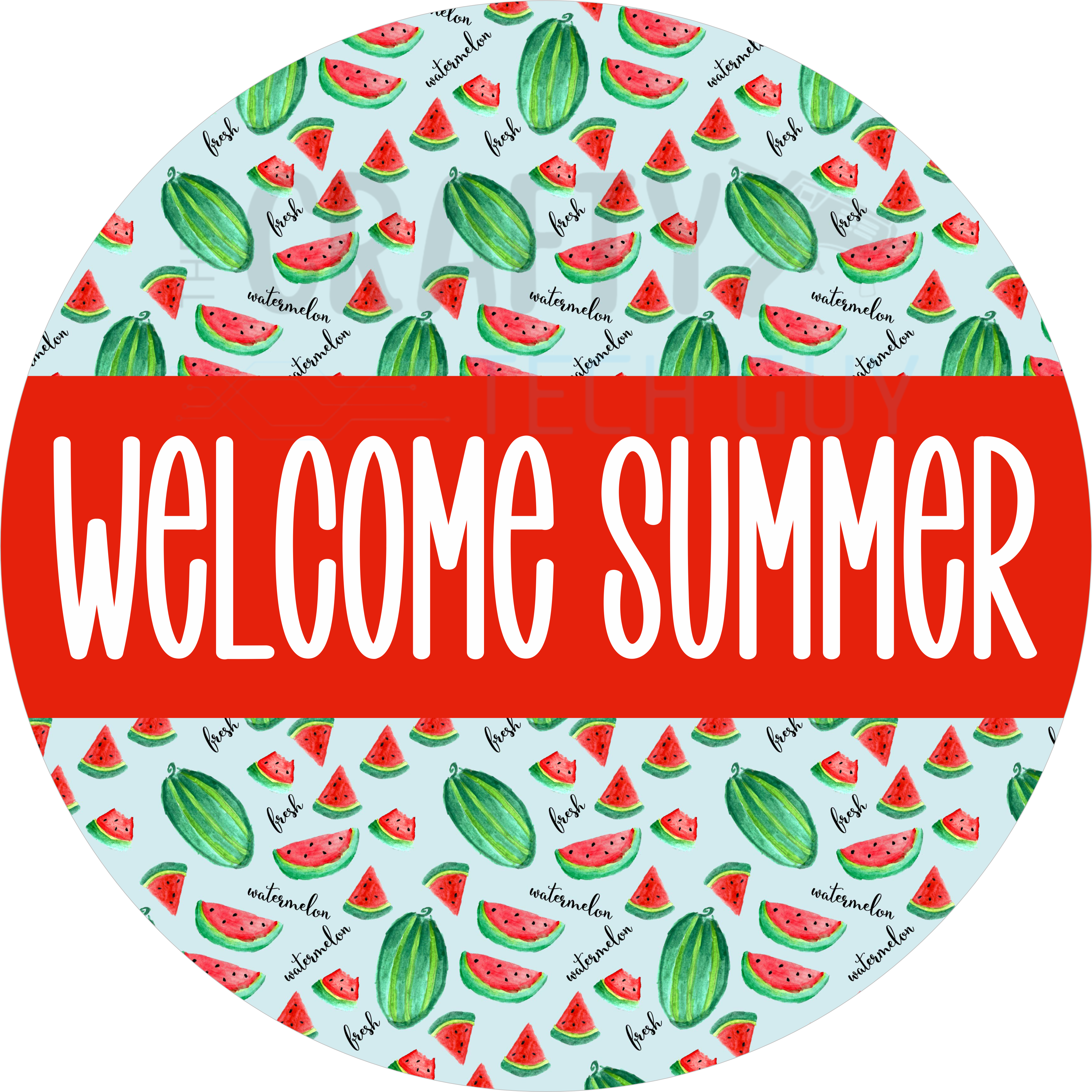 Summer Watermelon Welcome Sign – Fun Fruit-Themed Porch & Wreath Accent