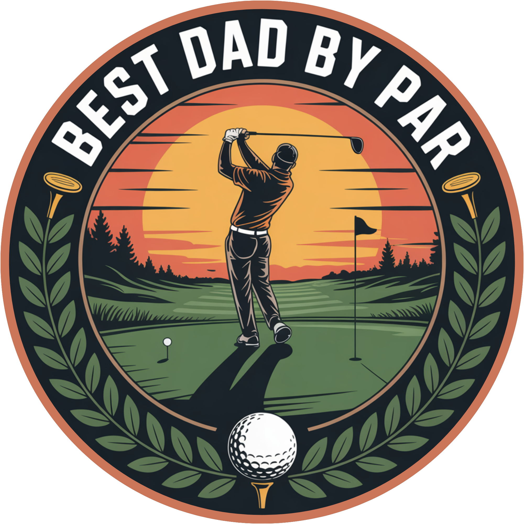 Best Dad By Par Golf Sign – Father’s Day Gift for Golf Dads, Man Cave or Wreath Decor