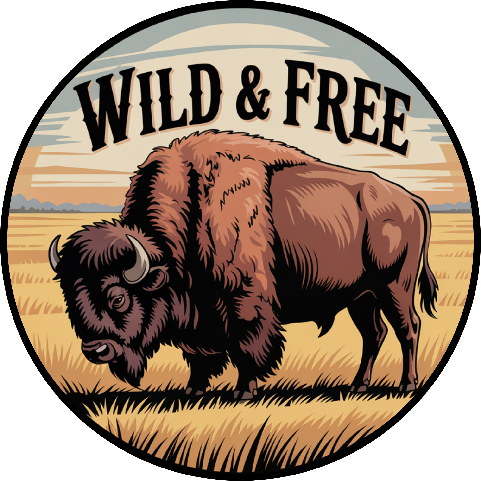 Wild & Free Buffalo Prairie Sign – Western Rustic Wreath Sign for Cowboy Decor