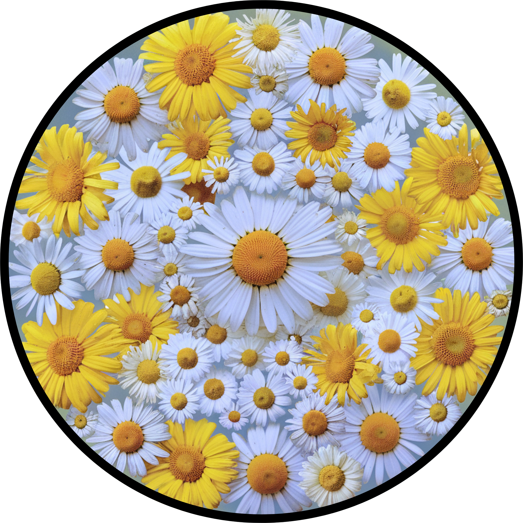 Letrero metálico con collage de margaritas, centro de corona floral amarilla y blanca, decoración para el hogar con sublimación, acento primaveral y veraniego.