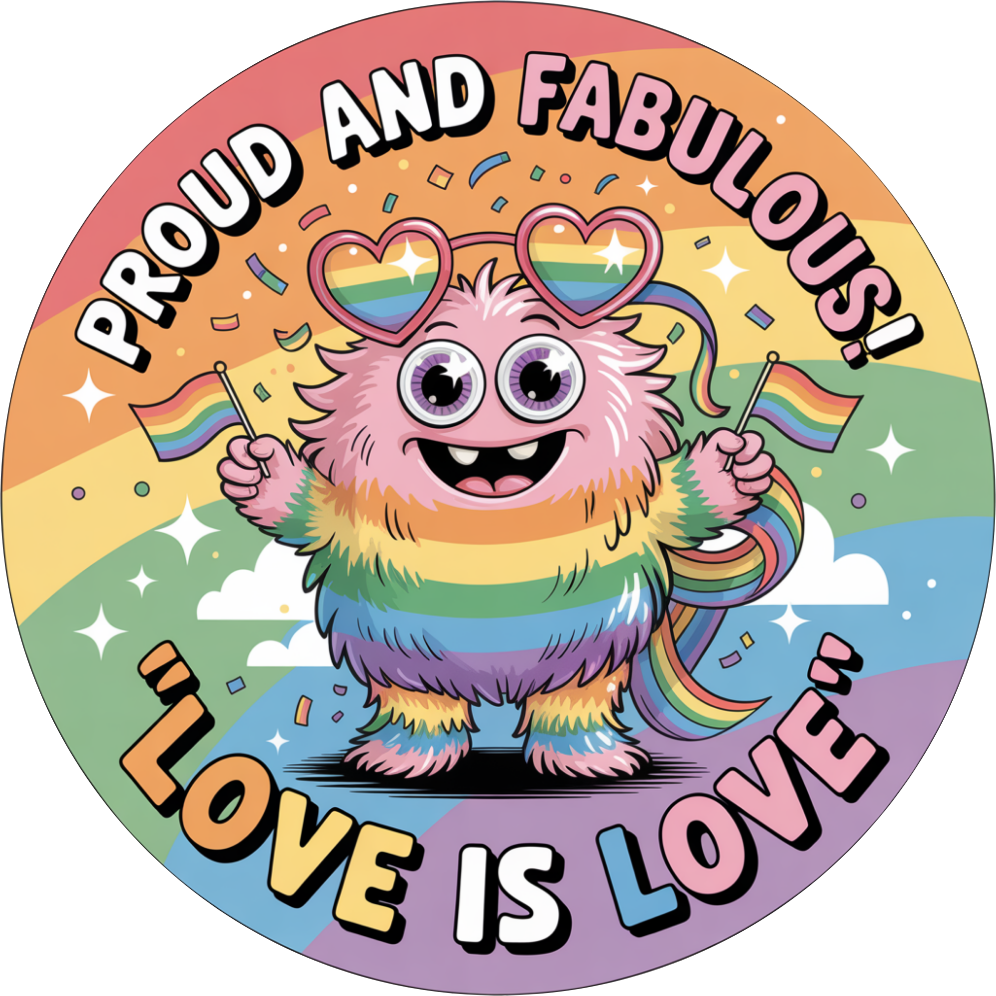 Letrero del Orgullo del Monstruo Arcoíris, Corona "Amor es Amor", Decoración LGBTQ+, Orgulloso y Fabuloso