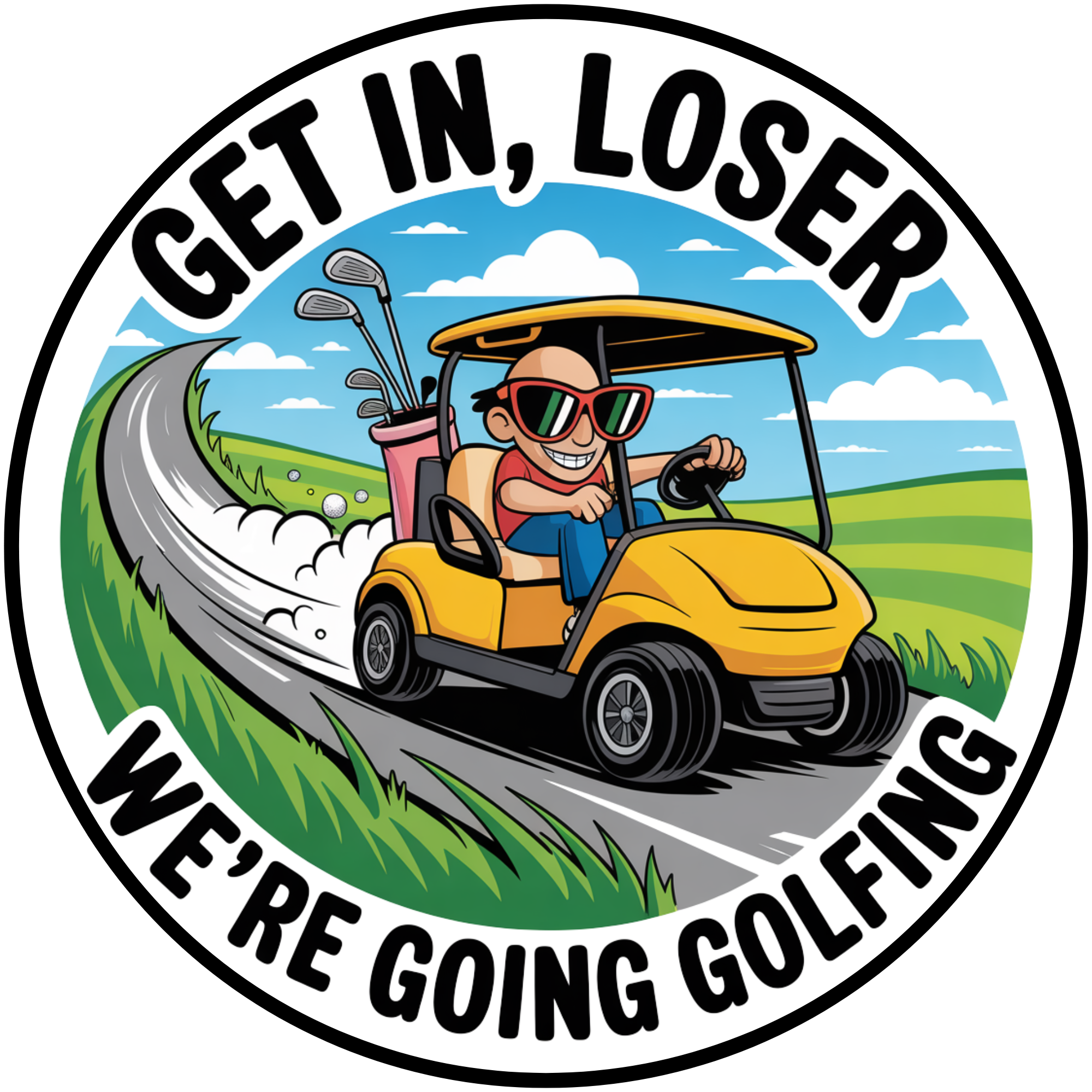 Letrero "Vamos a jugar al golf", ideal como corona o decoración de pared para carrito de golf.