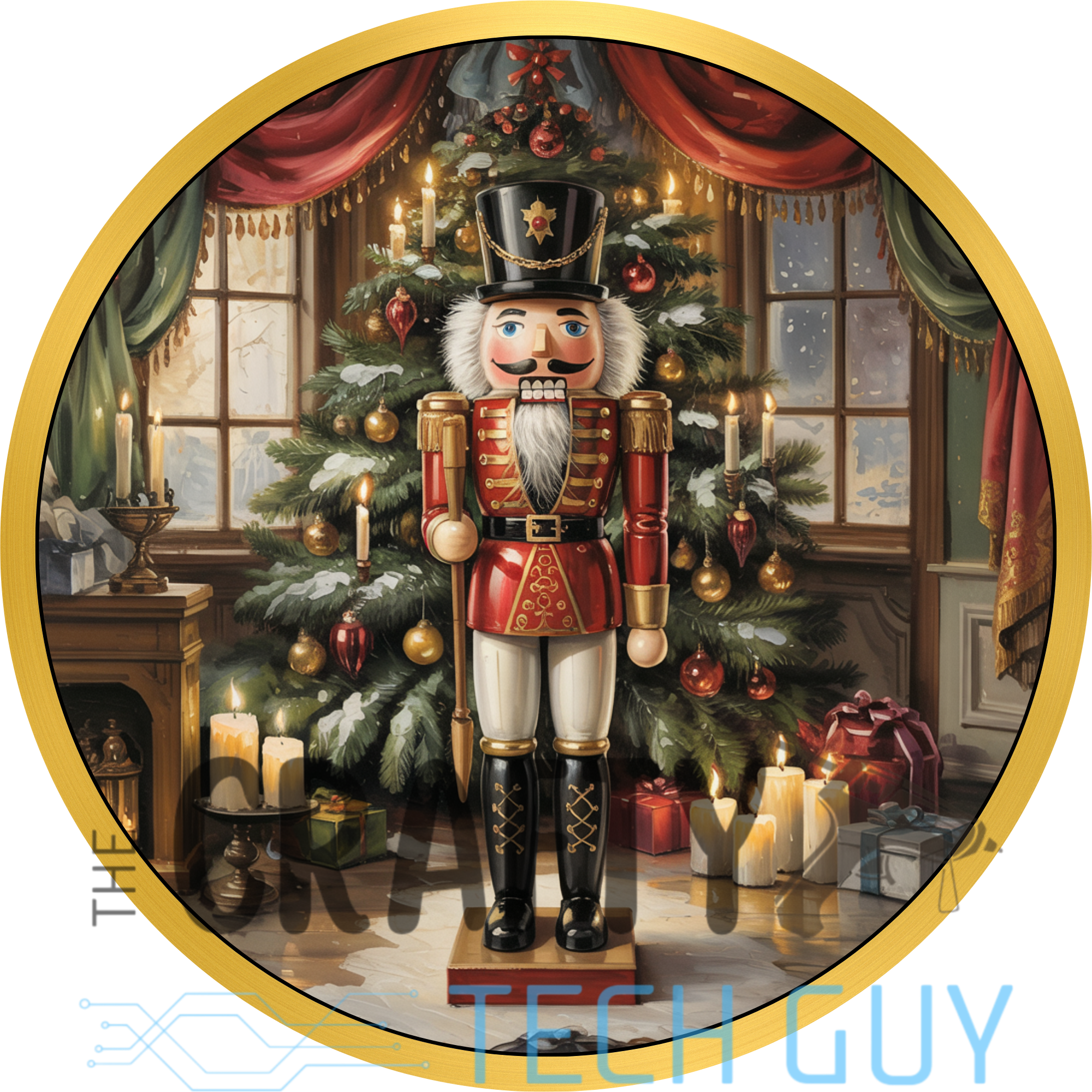 Nutcracker’s Parade Inspire Me Box – Holiday Craft Supply Kit with Regal Red & Gold, Toy Soldier Theme, Nutcracker Signs, Ribbons, Picks & Florals for Wreath Making