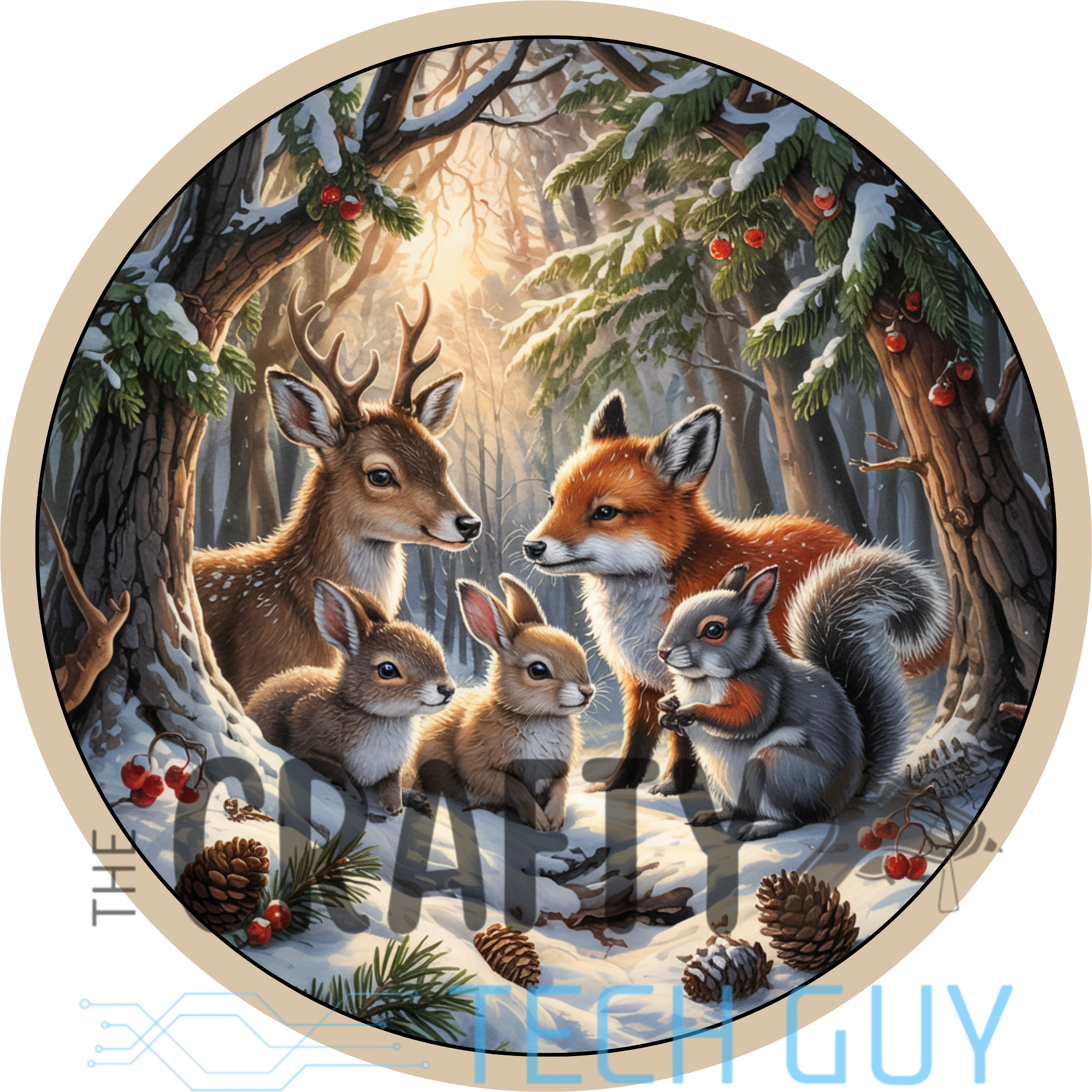 A Cozy Critter Christmas Inspire Me Box, Woodland Winter Animals, Pine Garland, Cabin Decor, Velvet Ribbon, Rustic Holiday Craft Kit