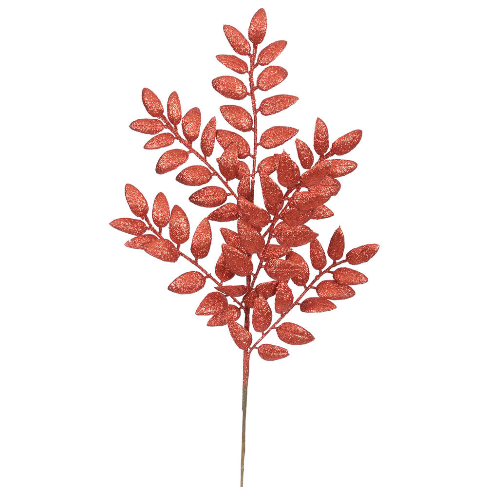 22" Red Glitter Honey Locust Spray - Artificial Christmas Spray - L147903
