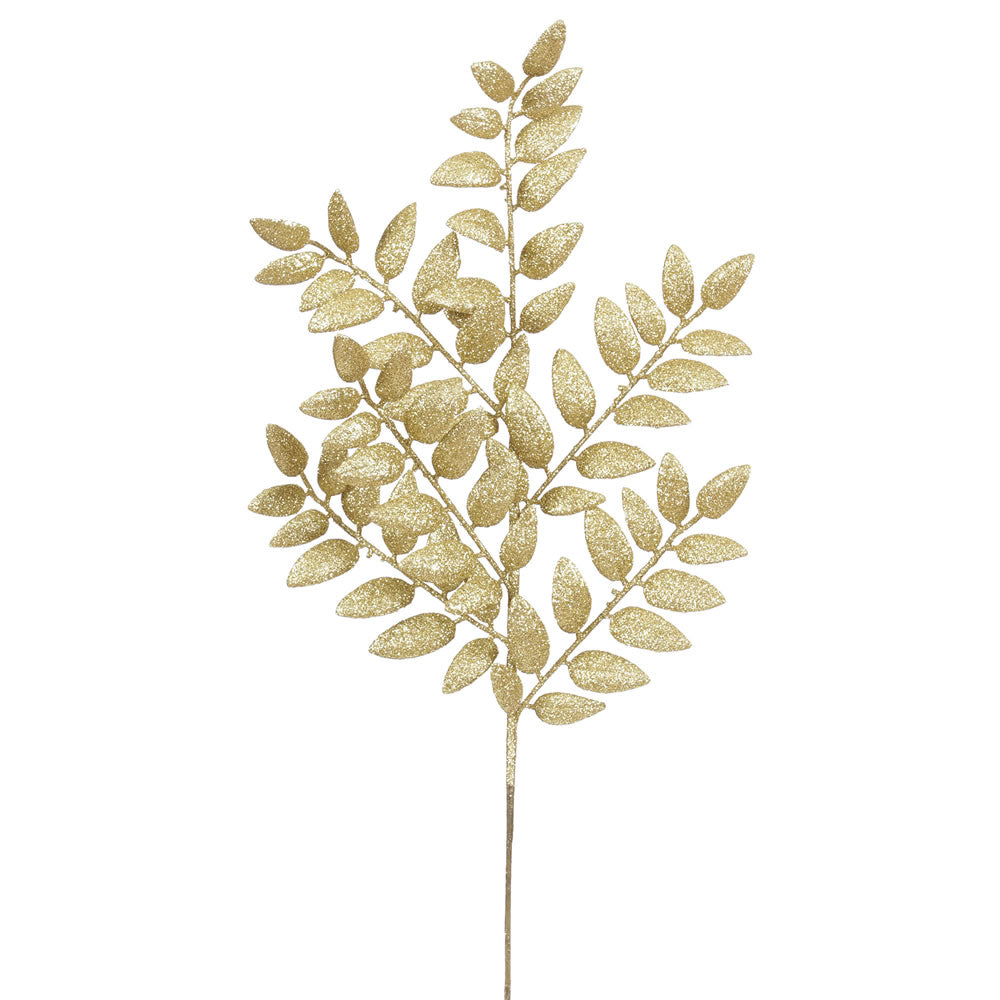 22" Gold Glitter Honey Locust Spray - Artificial Christmas Spray - L147908