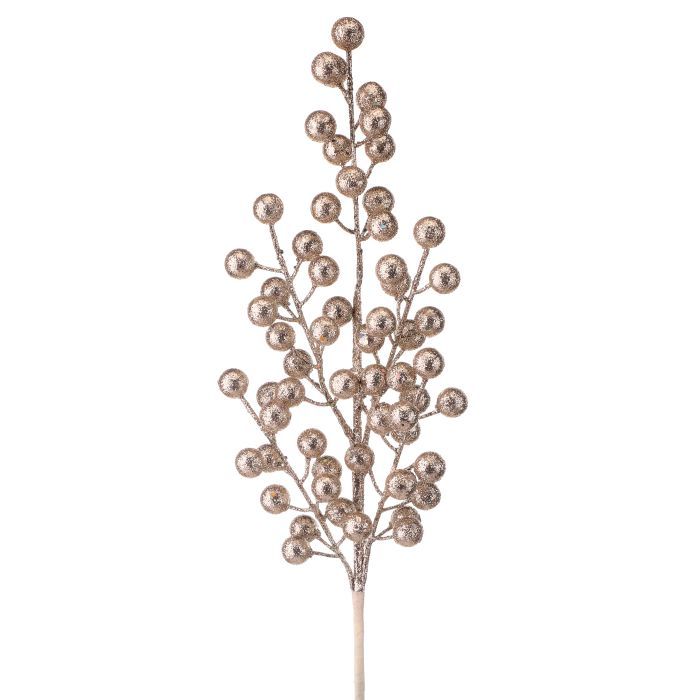 28 inch champagne glitter ball berry spray for Christmas wreaths