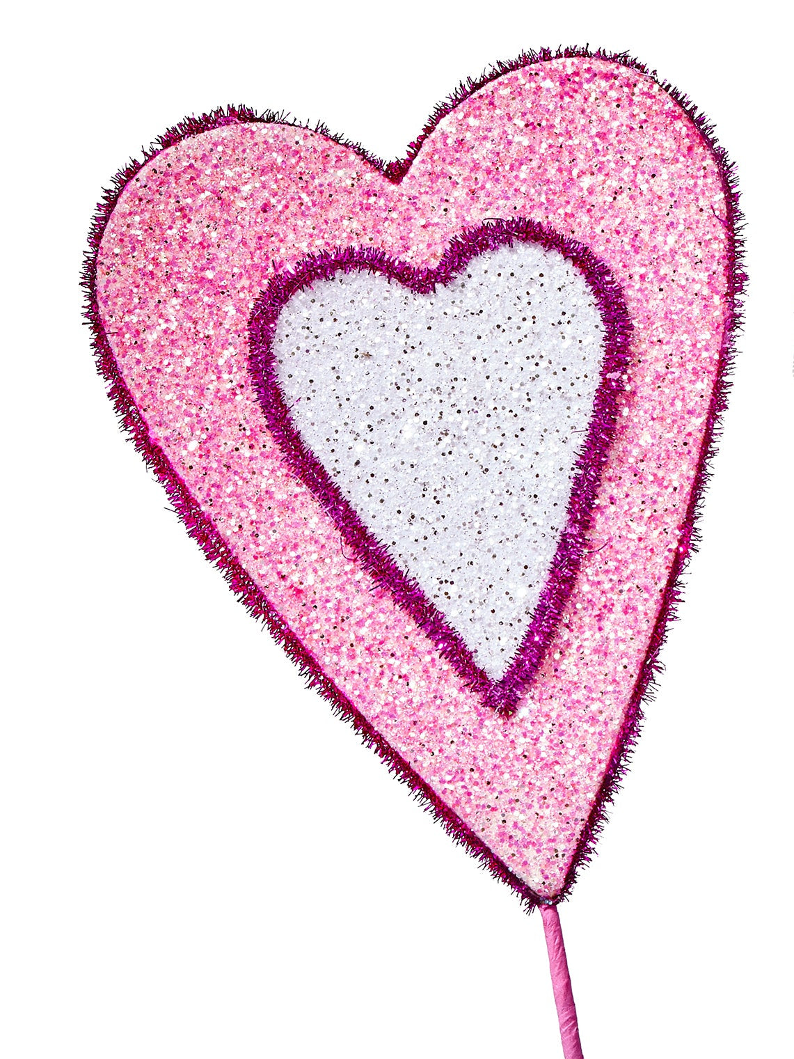 24 inch pink and white glitter heart spray shown with matching red and pink heart