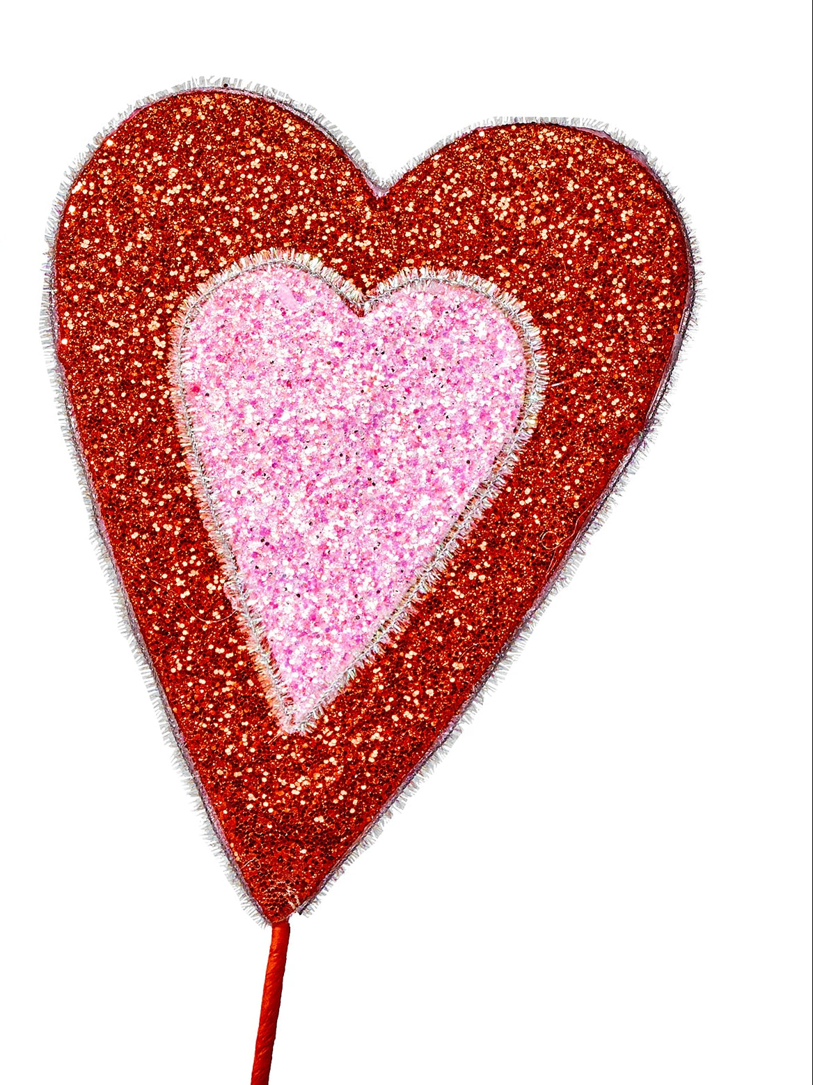 24 inch red and pink glitter heart spray shown with matching pink and white heart